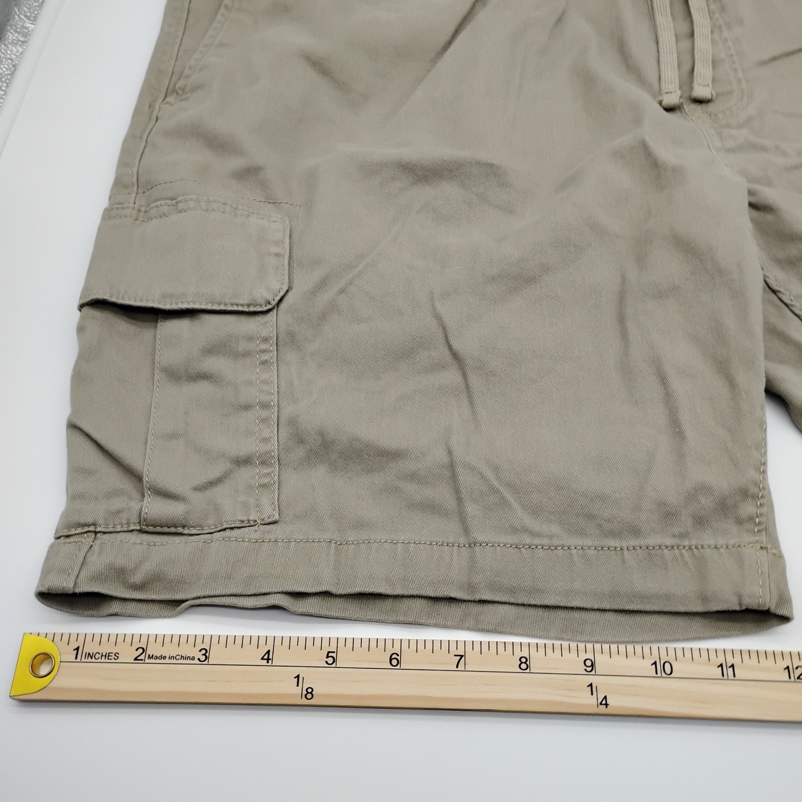 George Mens Cargo Shorts Khaki Tan Elastic Waist Drawstring 2XL 44-46