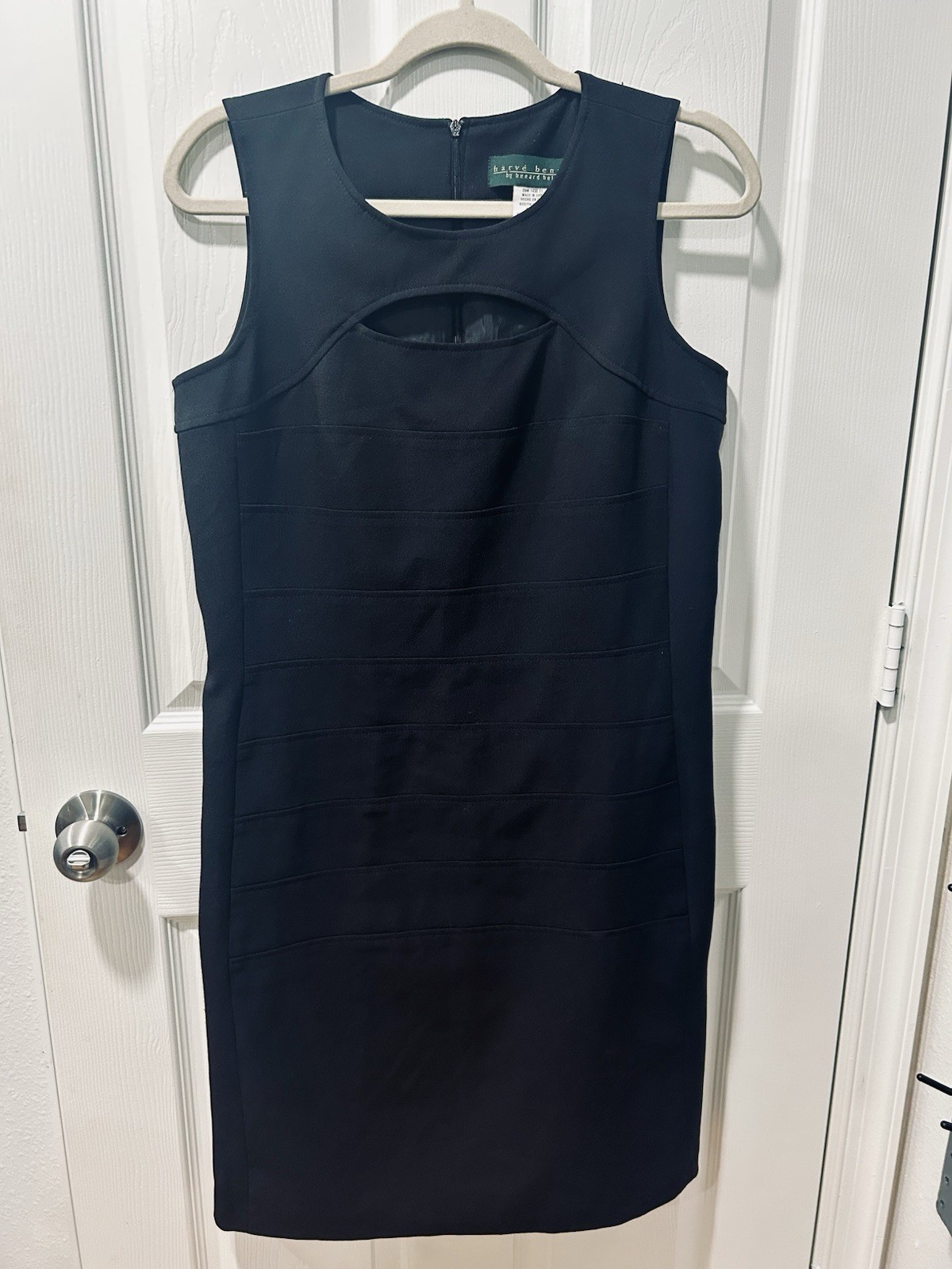 harvé benard by Benard Holtzman Black Sleeveless Sheath Dress Cutout Sz 10