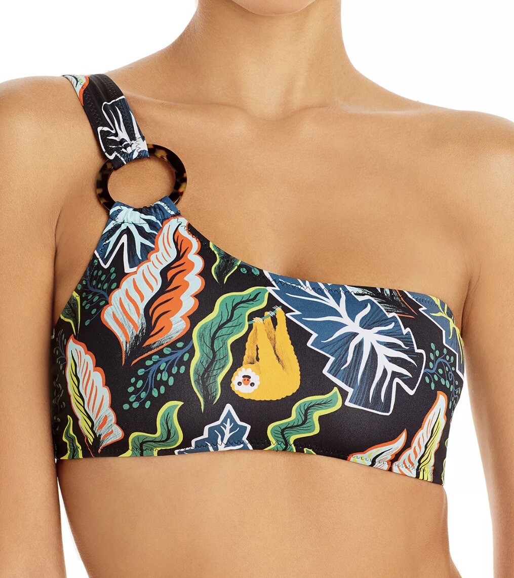 Solid & Striped the Desi One-Shoulder Top, Jungle Print, XS, $94