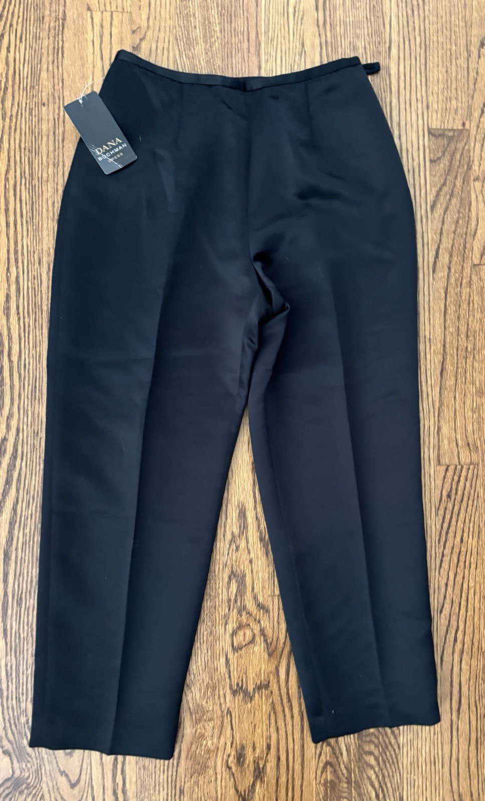 1990’s Dana Bachman Faux Silk Flat Front High Waist Skinny Side Zip Pants Classi