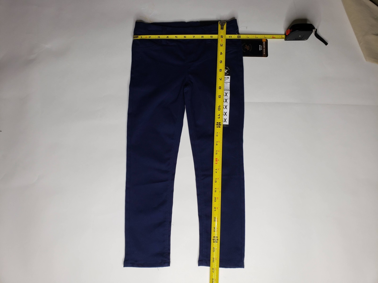 Size 6X – Boys or Girls School Uniform Stretch Long Pants – Navy Blue