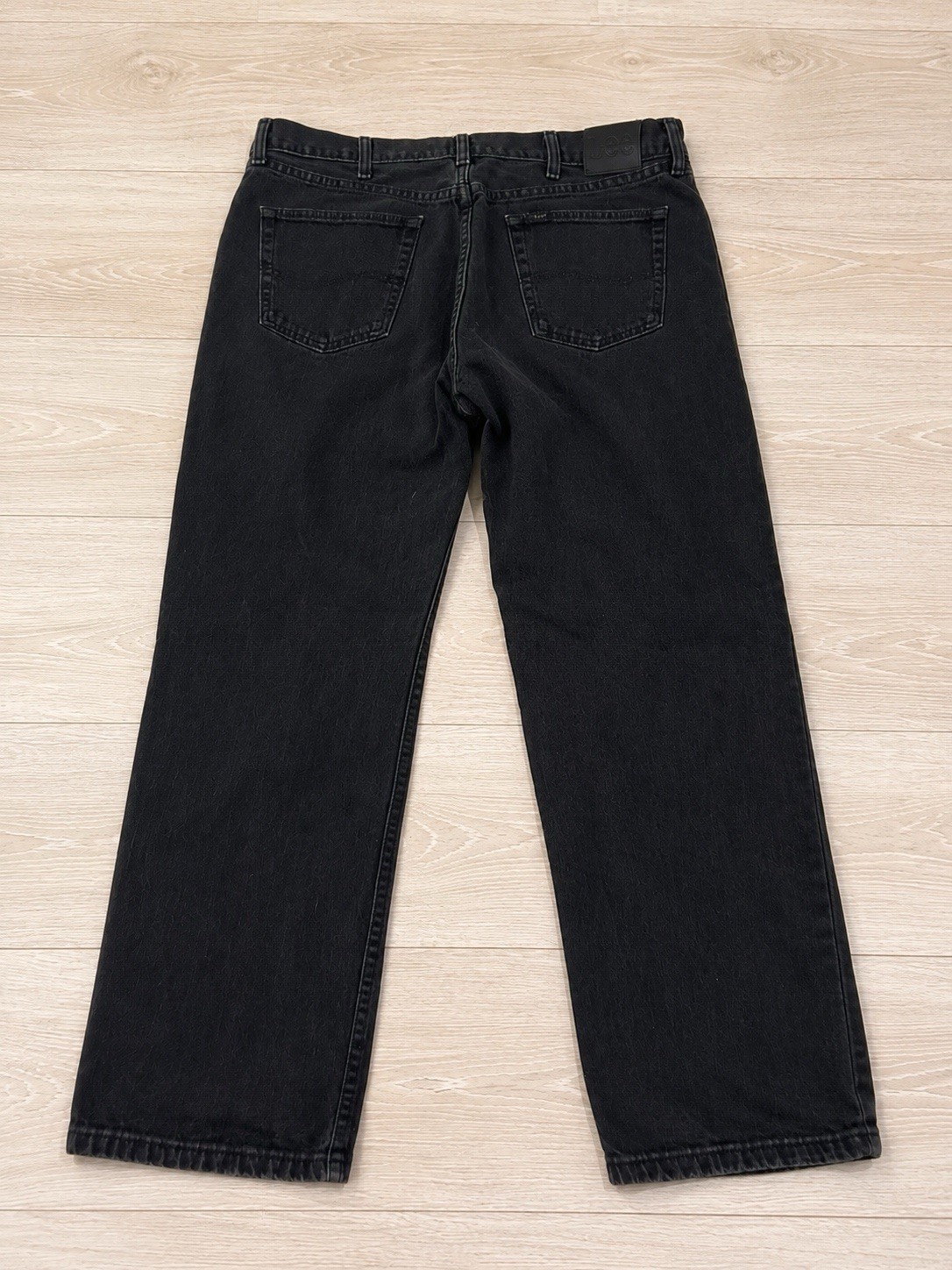 Lee Men’s Black Denim Jeans Straight Leg Relaxed Fit 38W 32L Cotton