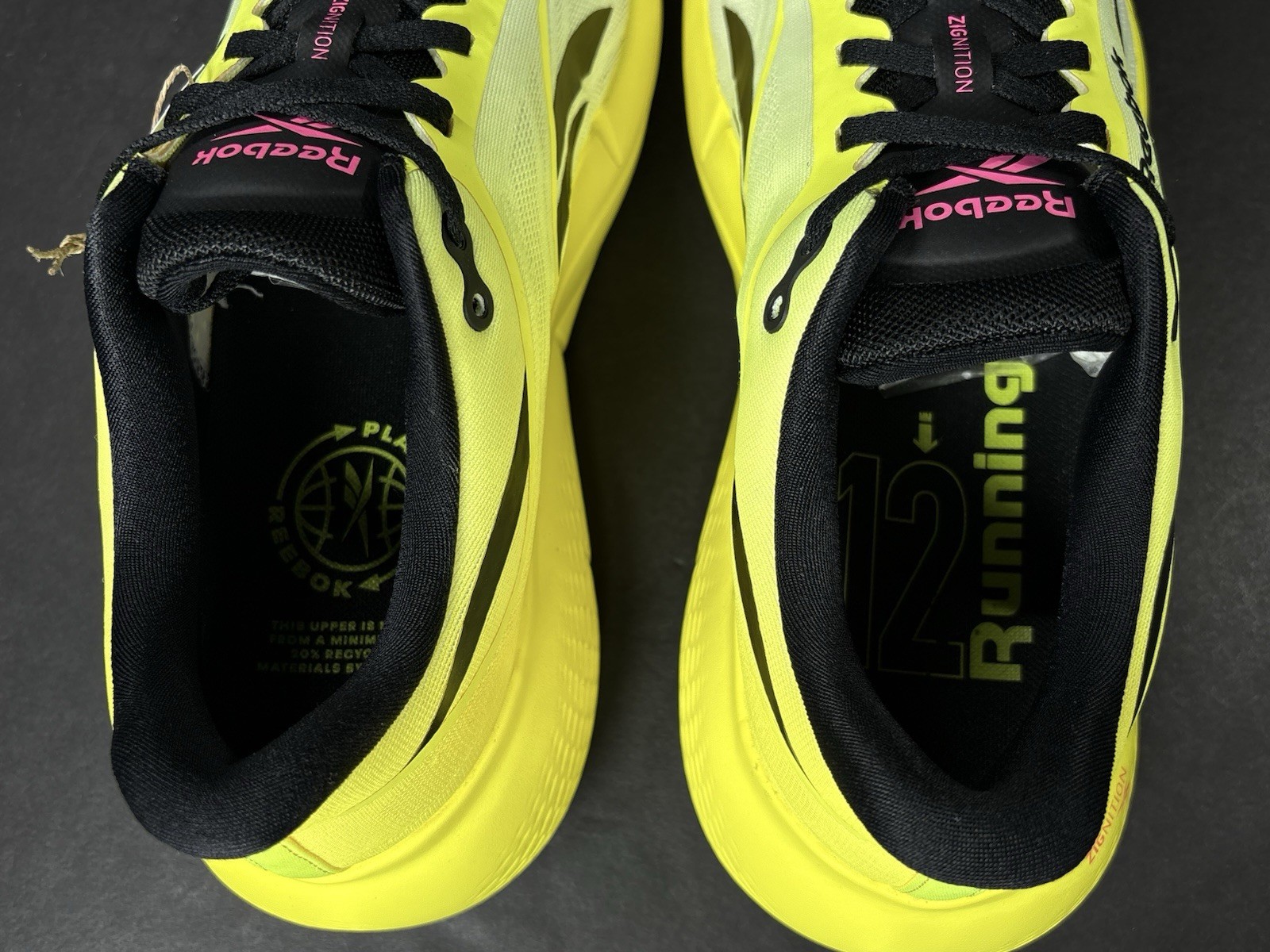 Reebok Zignition Electric Yellow Black Mens Size 9 Max Cushion Running Shoes