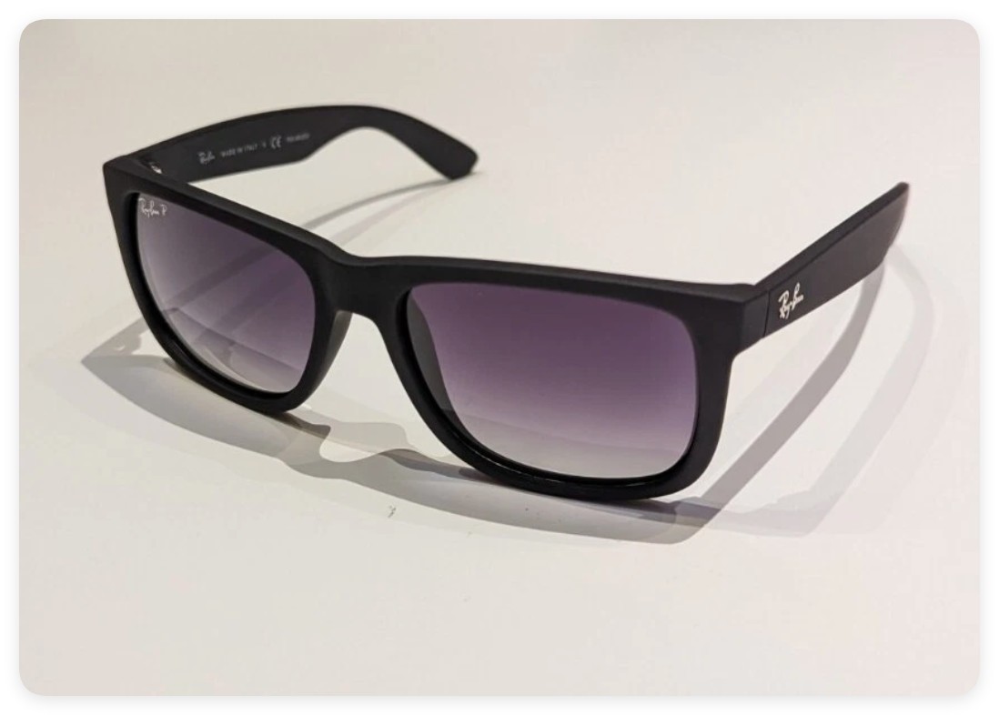 RB4165 Polarized Sunglasses Ray-Ban Justin Black Frame Gray Gradient Lens 54mm
