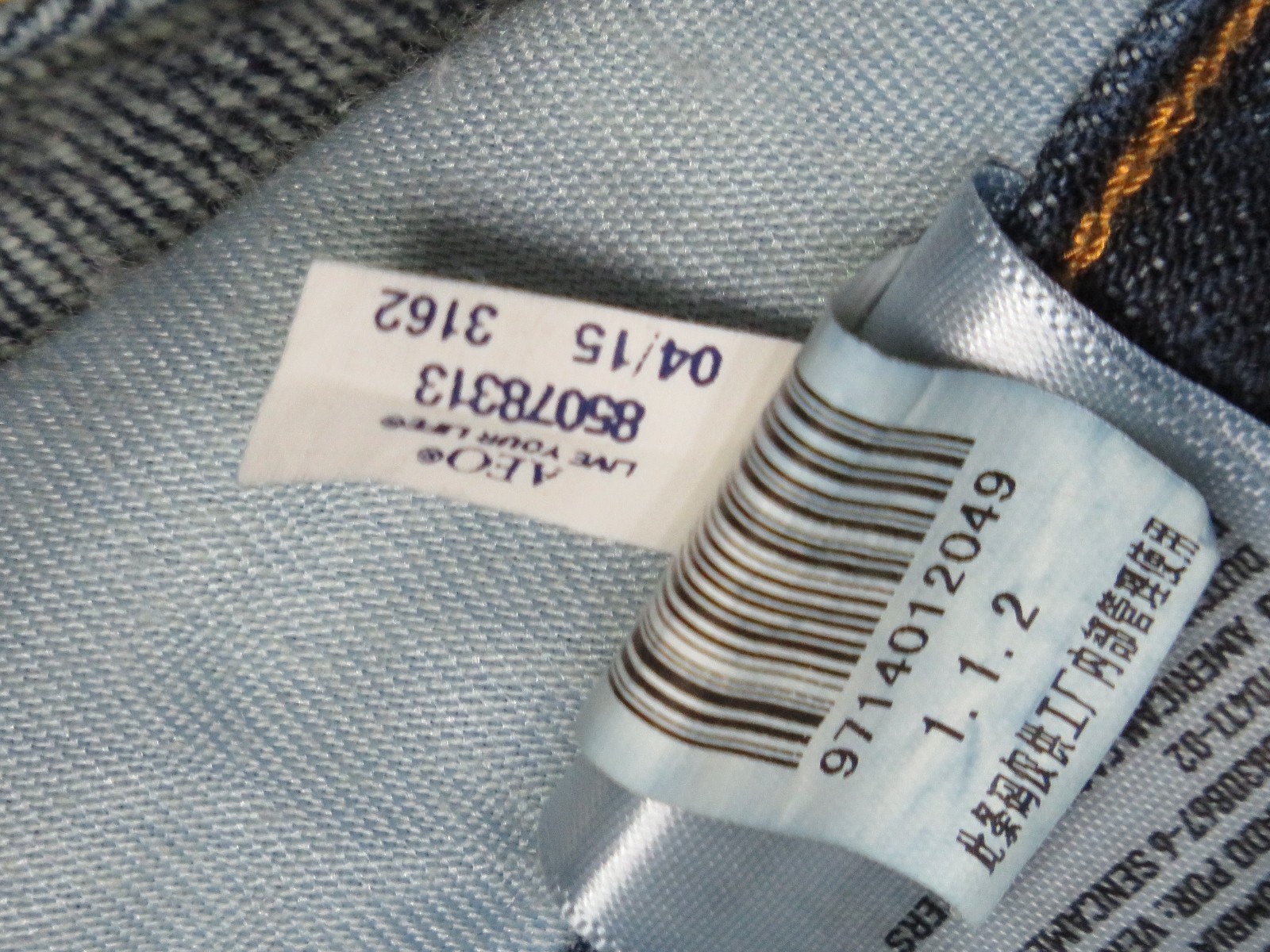 AMERICAN EAGLE AEO BLUE JEAN 28×30 ORIGINAL BOOTCUT 100% COTTON DENIM 2015
