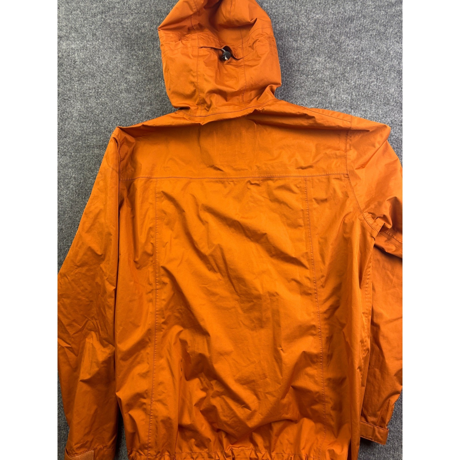 Quiksilver Mountain Division Jacket Mens Large Orange Ripstop Hooded Windbreaker