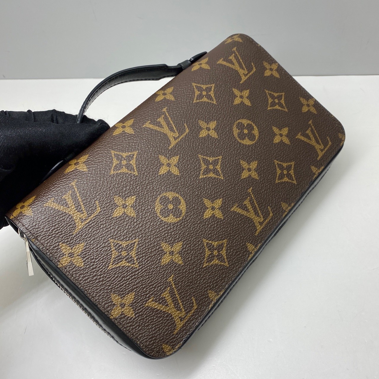 Louis Vuitton Pre-Owned Authentic Handle Clutch Brown Free Shipping 22x15x4cm