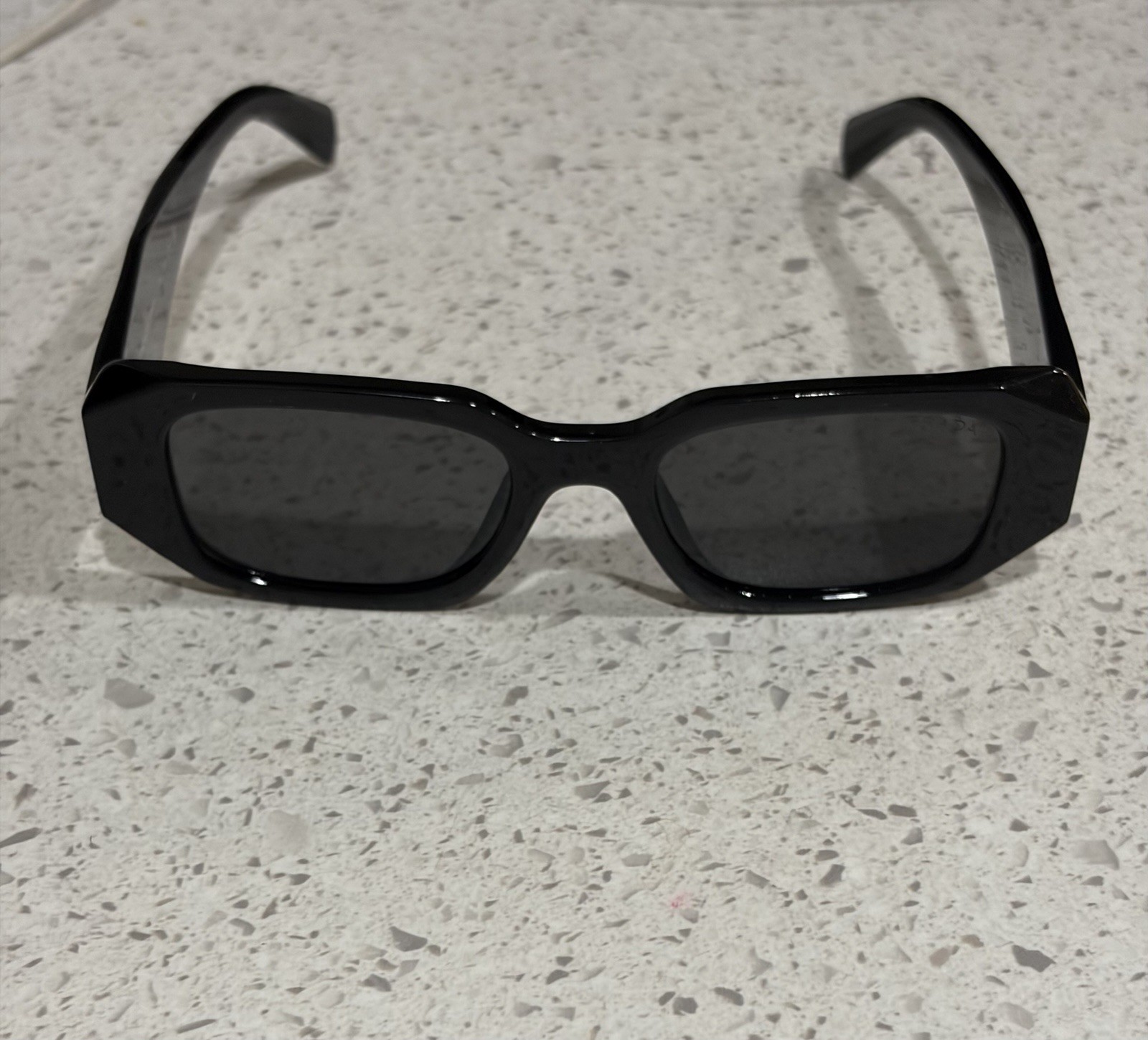 Prada Milano black rectangular sunglasses