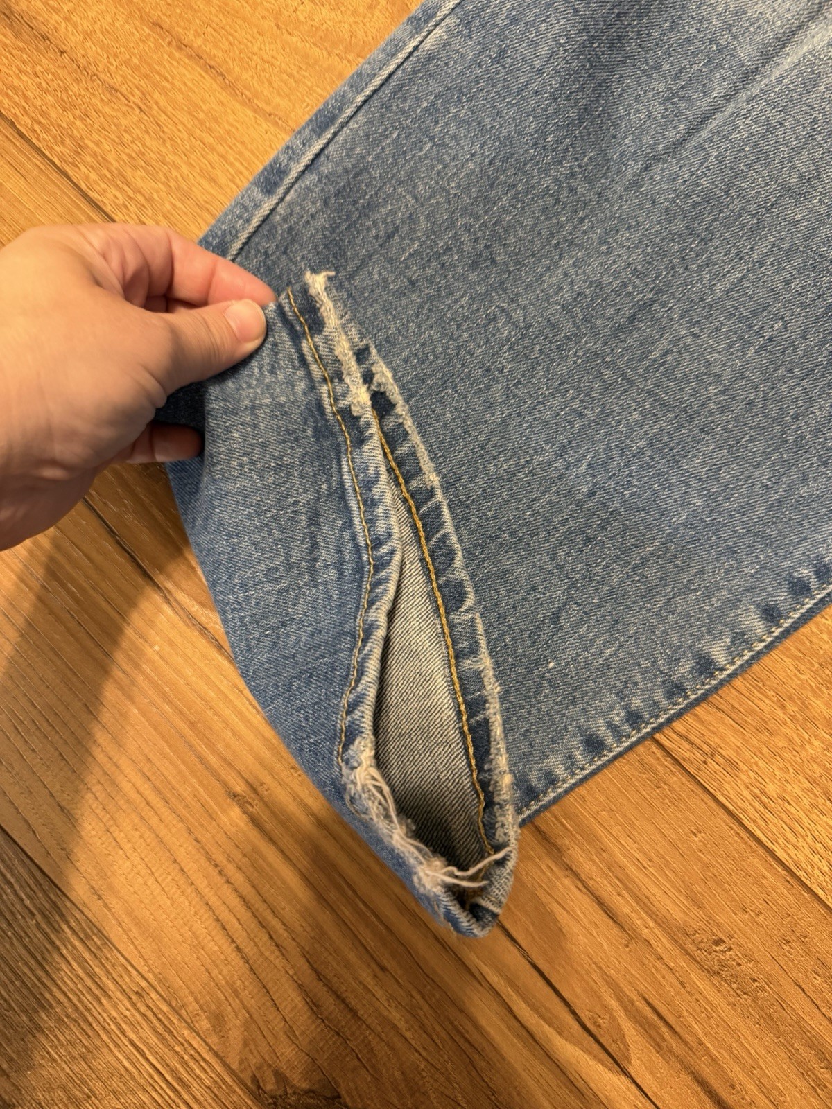 OLD NAVY OG Loose Wide Leg Jeans MEDIUM WASH BLUE size 12 Distressed