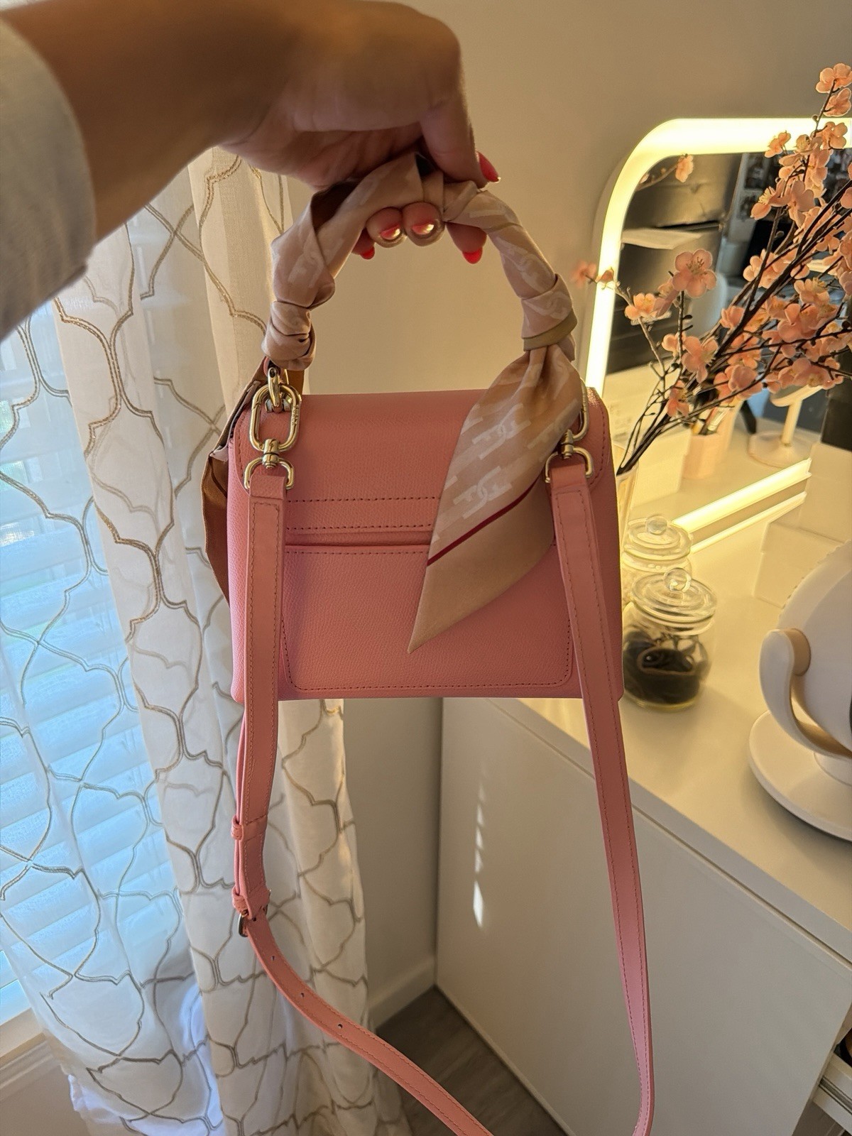 Furla 1927 Mini Top Handle Bag with Silk Furla Scarf