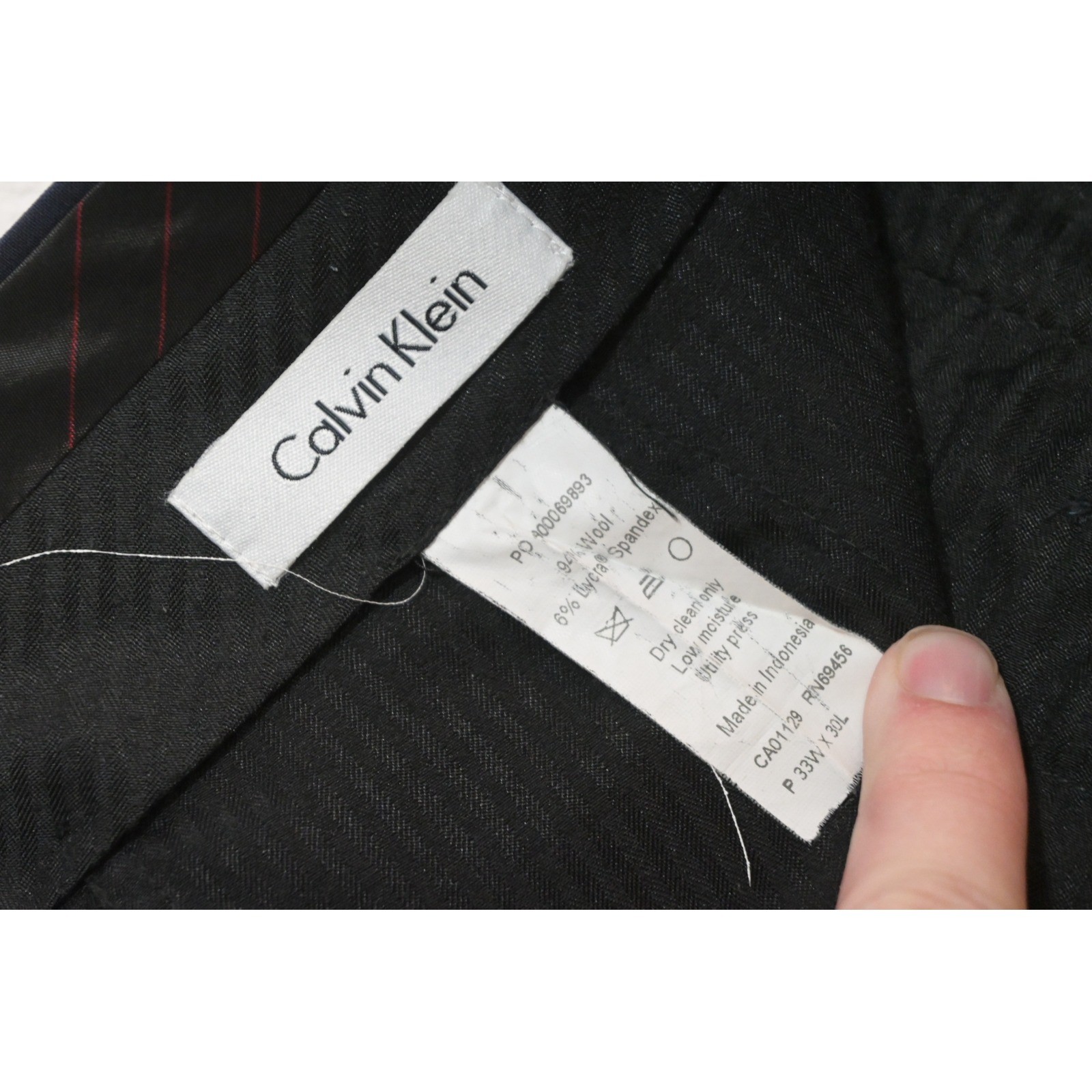 Calvin Klein 2-Piece Suit Men Size 40R Pants 33×30 Blue Slim Fit Stretch EUC
