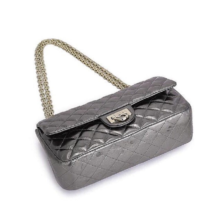 UScarmen Quilted Raindrops Sheepskin Chain Shoulder Bag 1548 SILVER Women’s