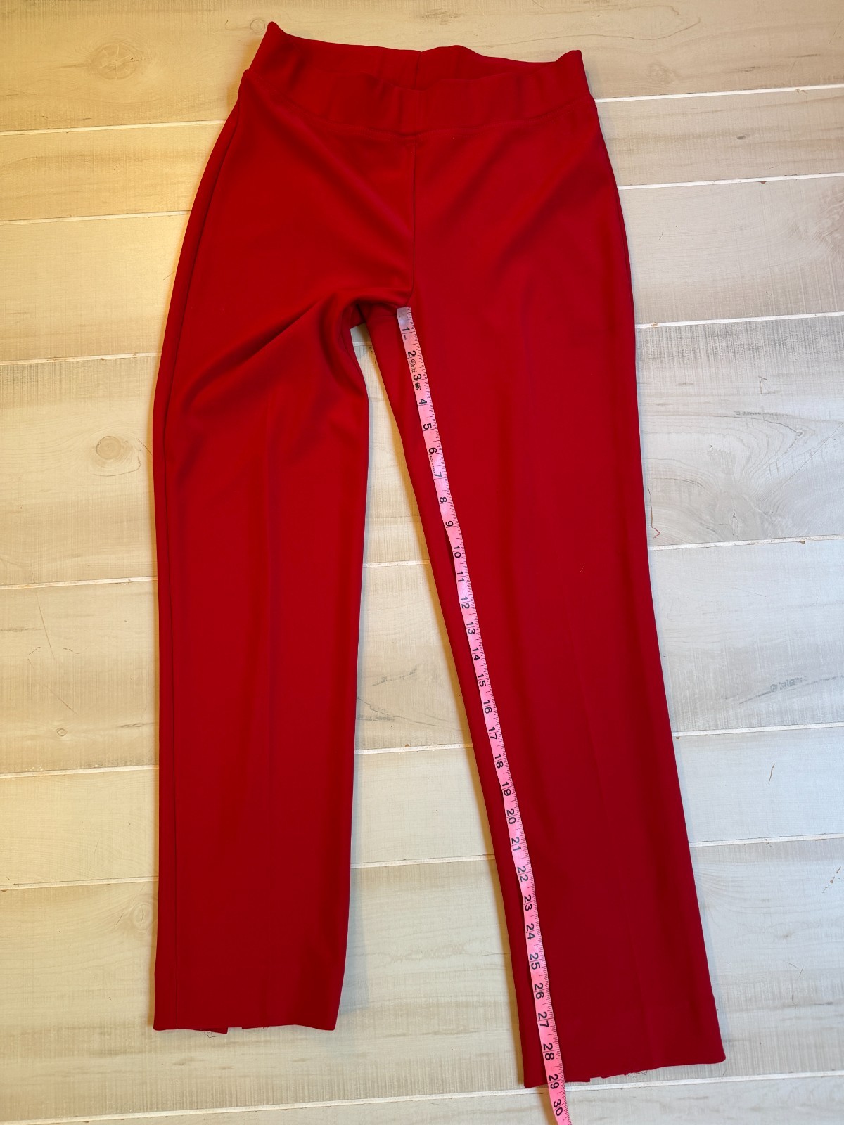 Joseph Ribkoff red pull on straight slit hem pants size 8 women’s 29″ inseam