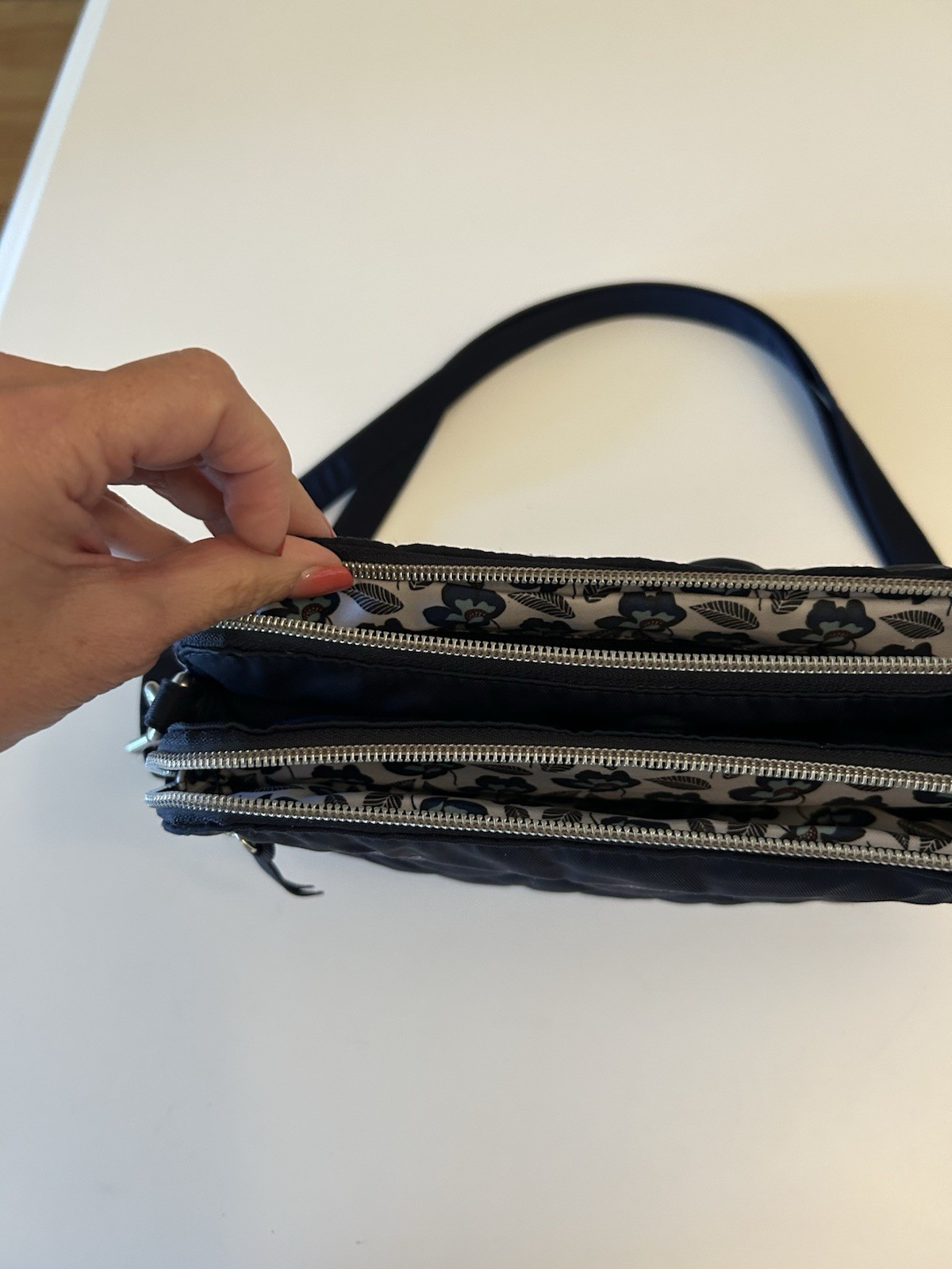 Vera Bradley Midtown Crossbody Bag Floral Lining