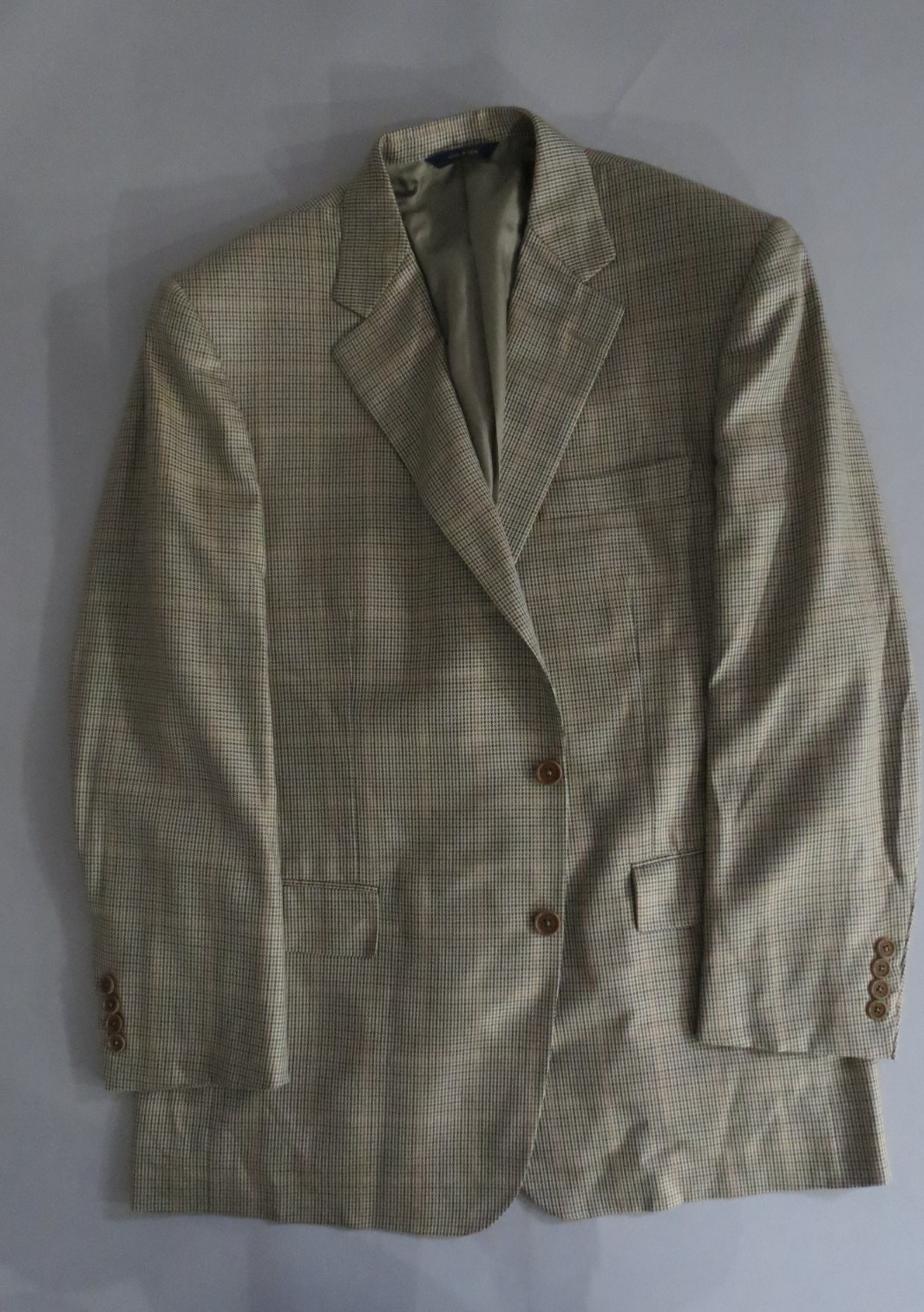 Brooks Brothers 1818 Madison Ethomas silk wool hounds tooth sport coat 43-44 R