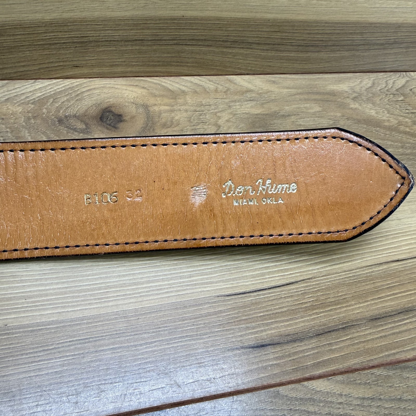 DON HUME Duty Belt 32 Black Leather 2.25 in Oklahoma USA Made