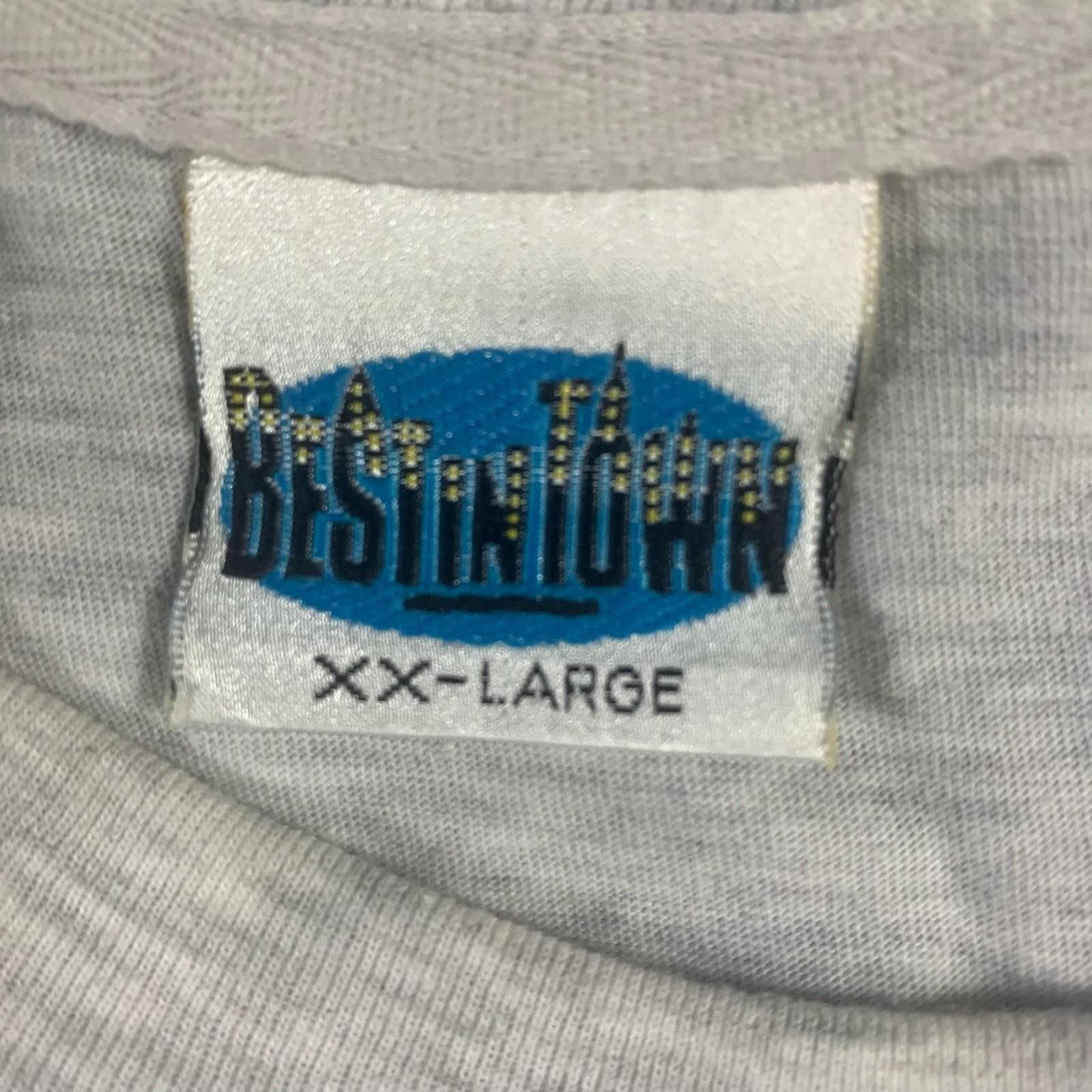 VTG Best In Town T Shirt Adult 2XL Gray Horses Tribal Single Stitch 90s Sweden