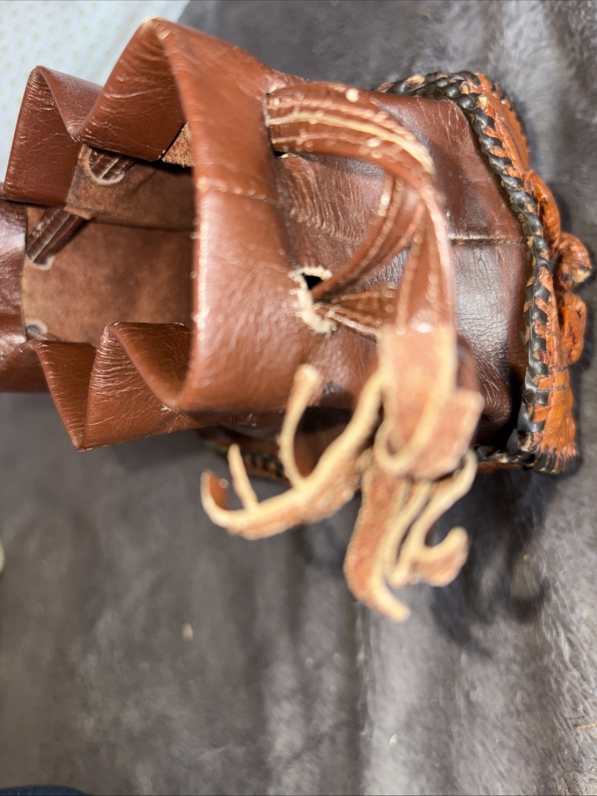 Vintage Handcrafted Leather Alligator Foot Leg Purse Satchet Pillow Bag, “As Is”