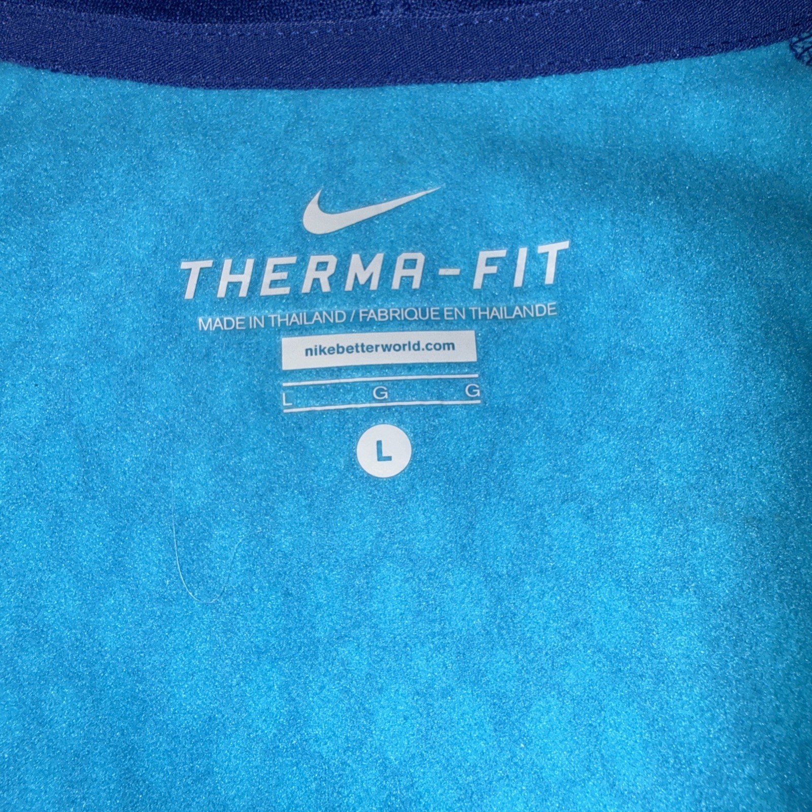 Nike Therma-FIT Women’s Large Full Zip Hooded Jacket NWT Blue Thumbholes