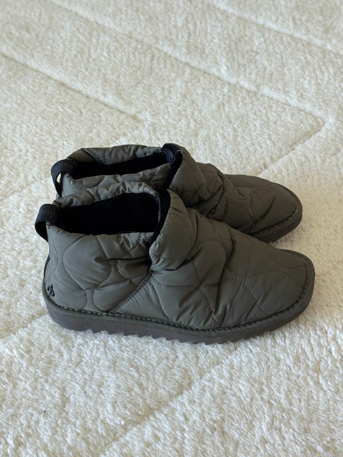 Rag & Bone Women’s Quilted Puffer Ankle Boots Booties Olive Green Size 37.5 US 7