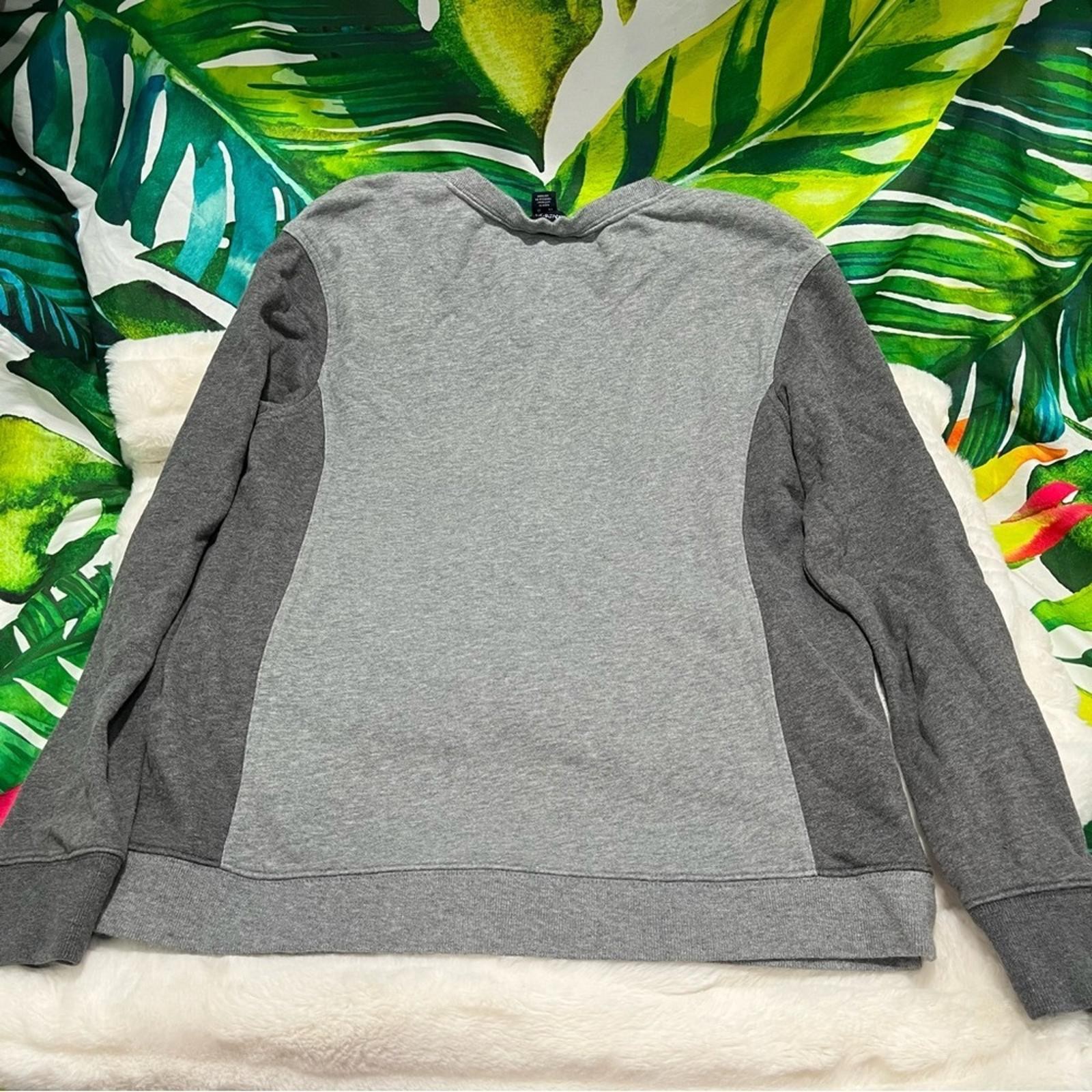 Euc $65 Lands’ End S Grey Orange Full Zip Fall Winter Casual Sporty Sweatshirt