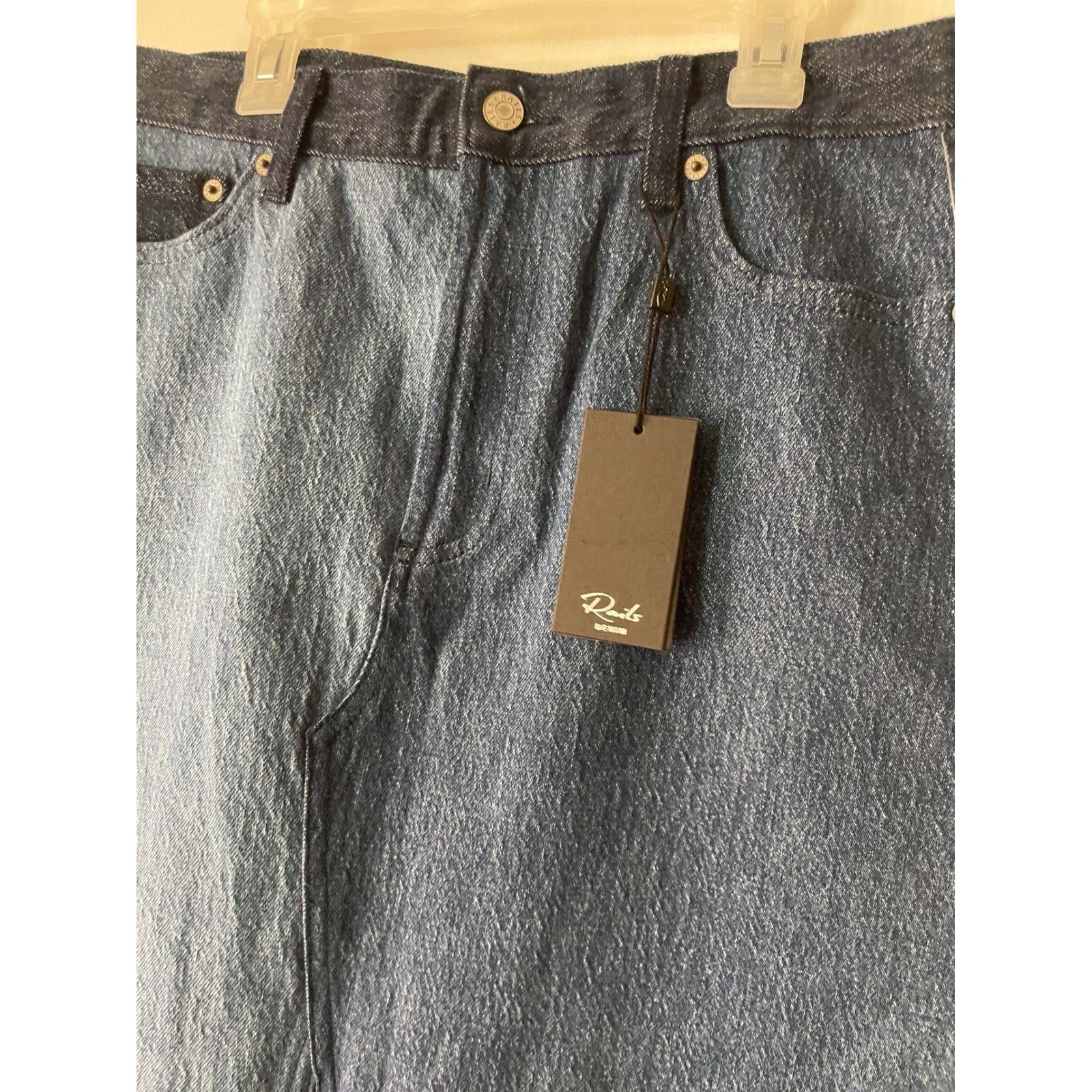Rails Denim Skirt Two Tone Colorblock Straight Maxi Womens Size 29 NWT