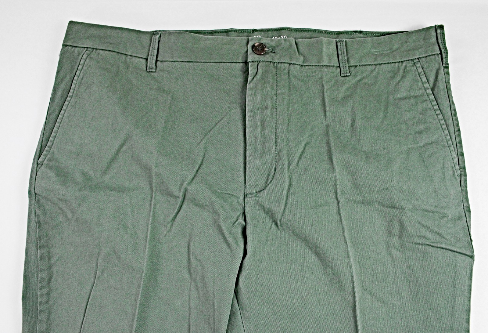 Izod Saltwater Chino Pants Mens 40×30 Green Stretch Straight Flat Front $65 NEW