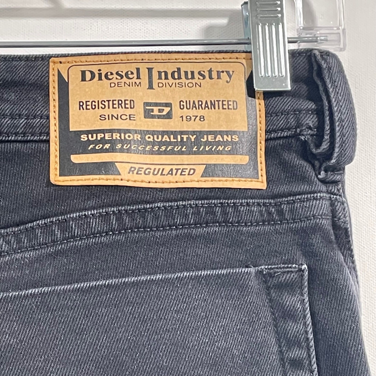 Diesel Zatiny 2007 Slim Bootcut Jeans Mens 36×30 (38×29) Washed Black RE064 NWT