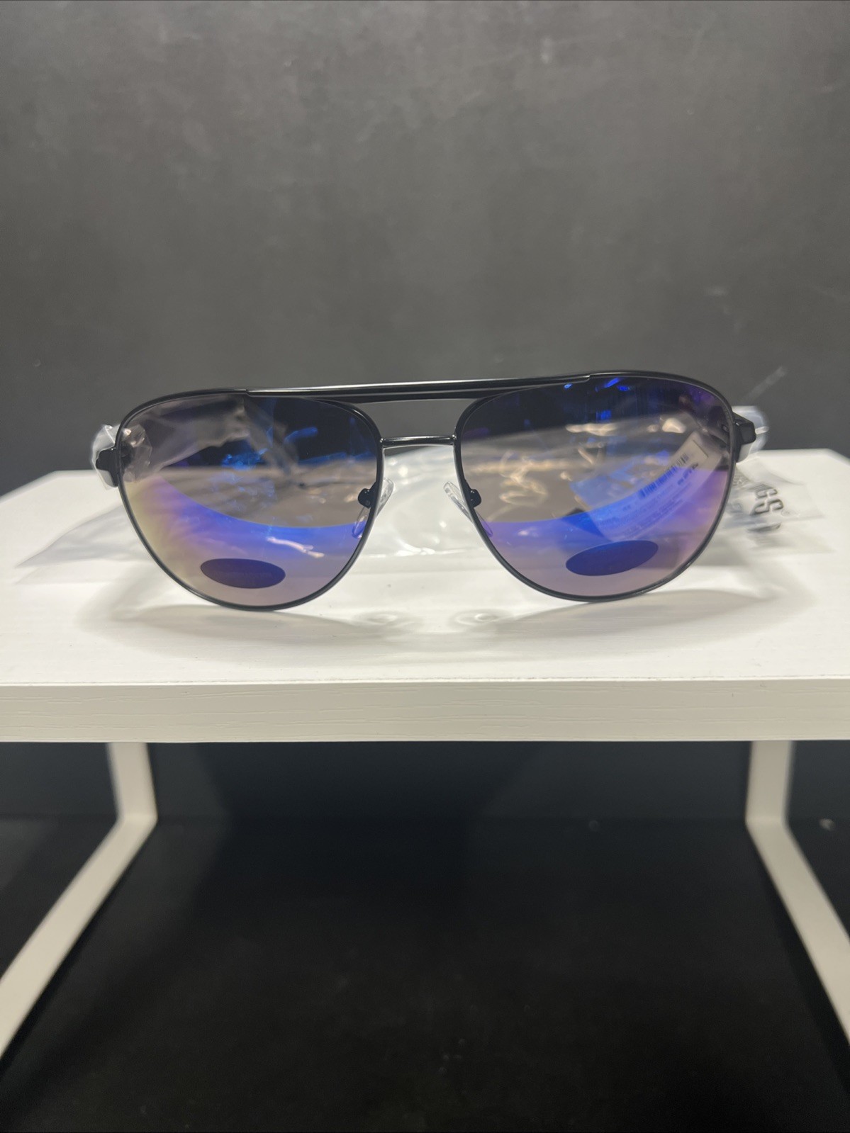 Pugs Metal M2 Sunglasses w/ Black Frame & Blue Colored Lenses New