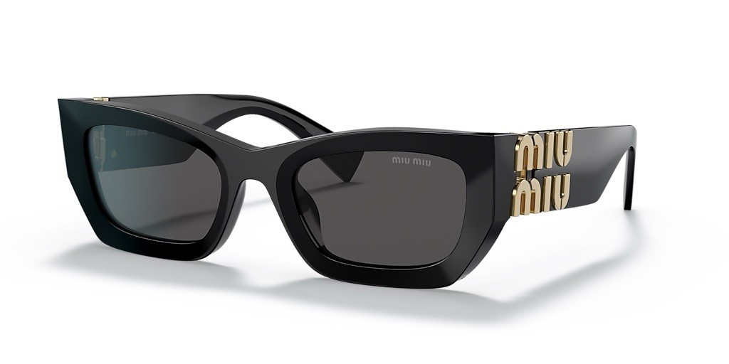 Miu Miu Runway MU 09WS 1AB5S0 Black Grey Rectangle Women’s Sunglasses 53-22