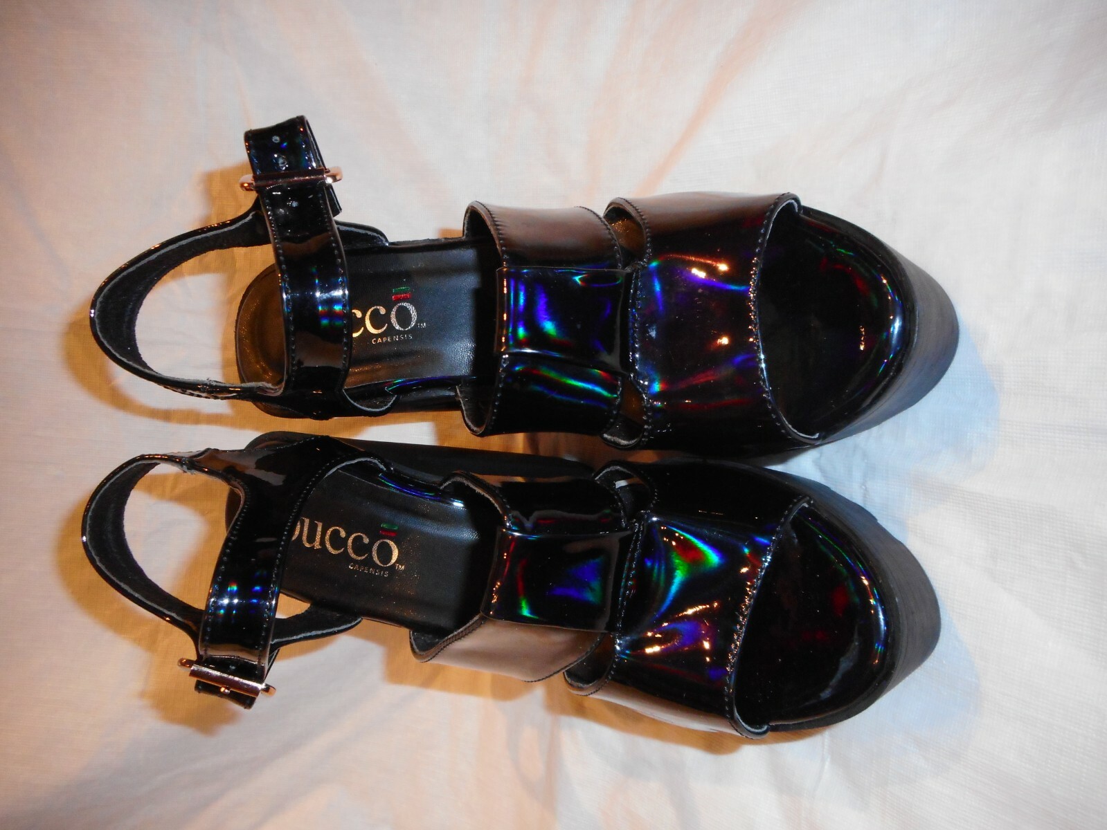 Bucco Capensis Black Man Made Materials Open Toe High Heel US Size 8