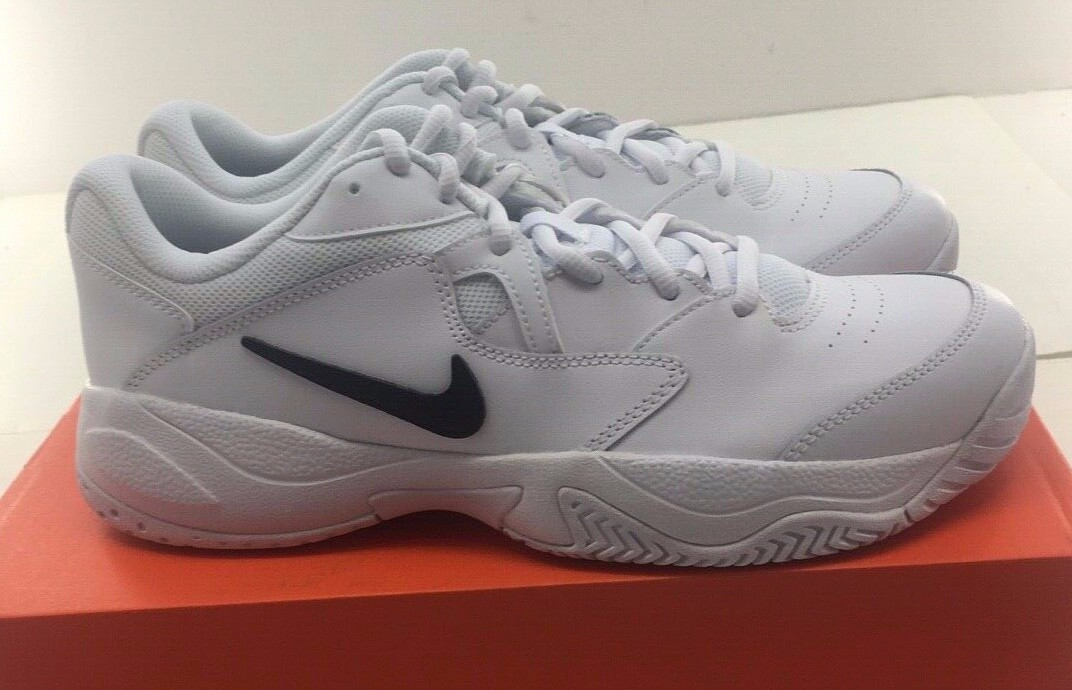 NIKE Court Lite 2 Mens Tennis Shoe White Black Leather AR8836-100 NWD Free Ship