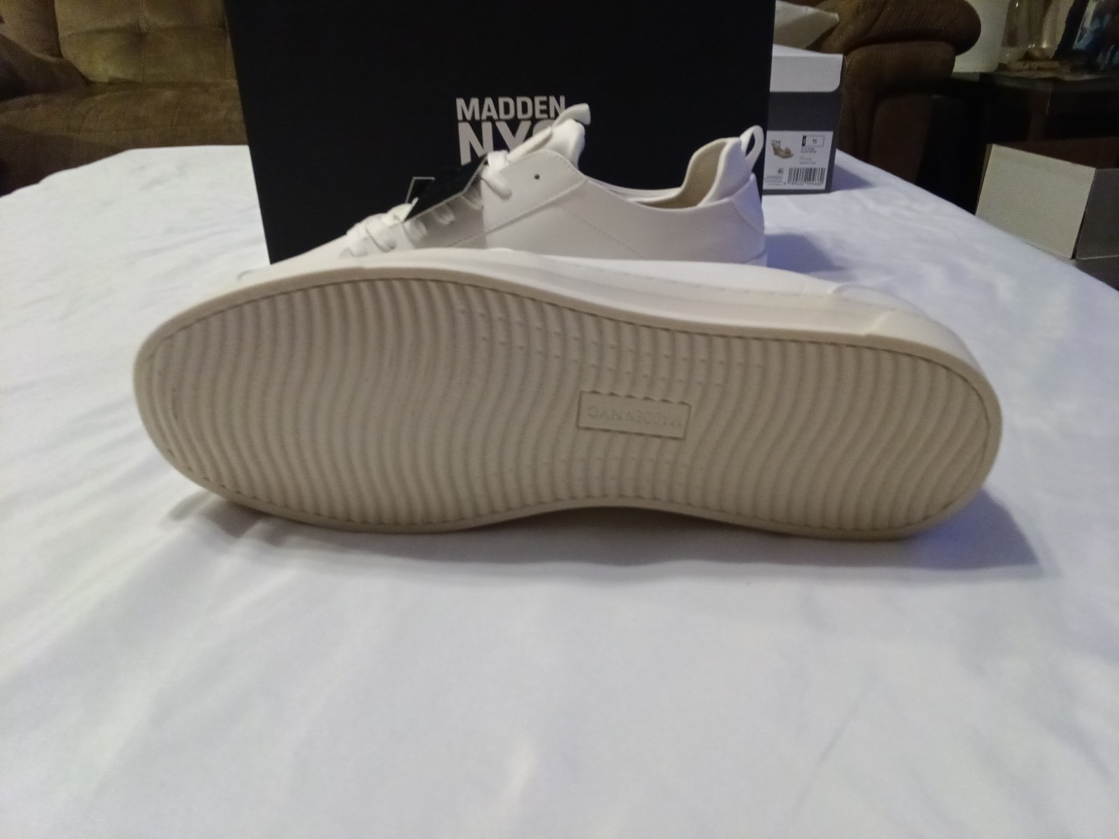 Madden NYC Markk Men’s Low Top Lace Up Sneakers White Comfort Foam Insole