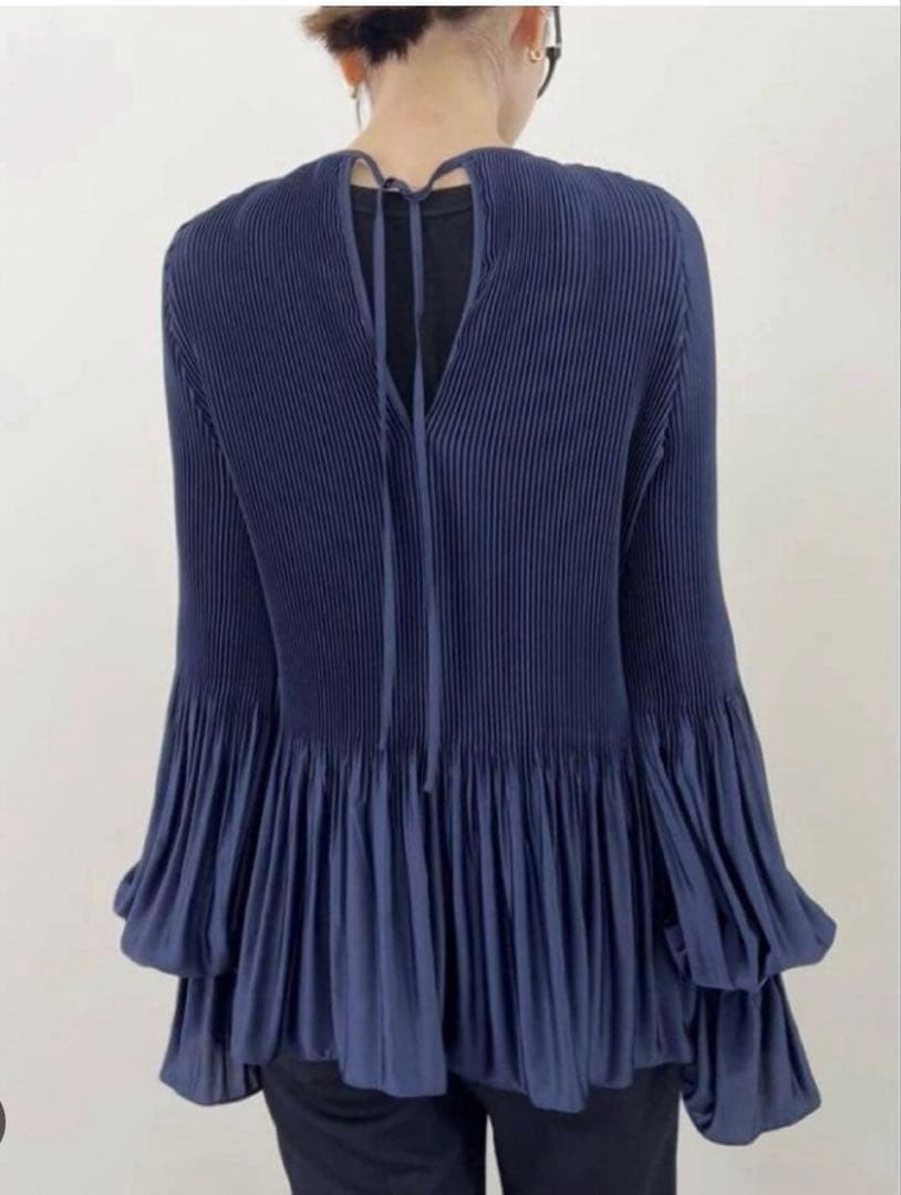 KALLMEYER Pleats Blouse Navy Free Size L’Appartement DEUXIEME CLASSE