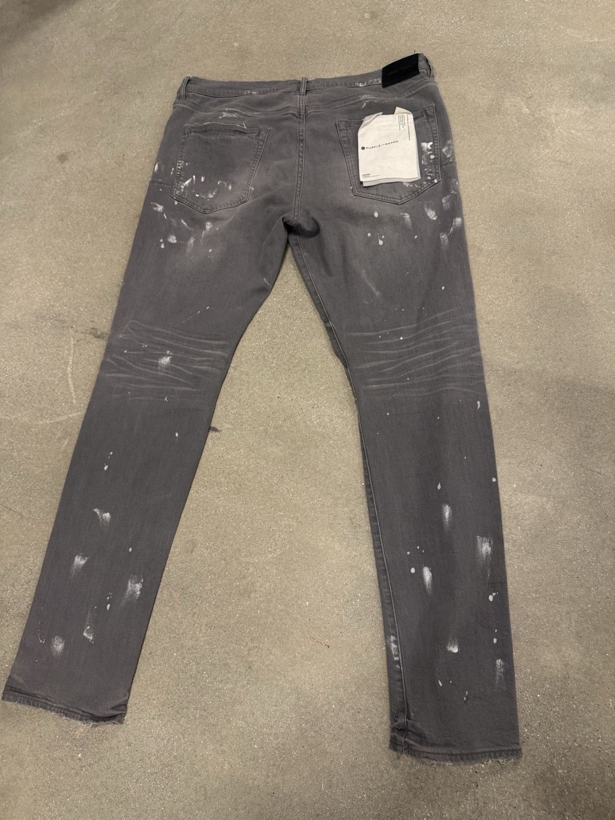 Purple Brand Men’s Gray Distressed Slim Jeans Dark Wash 5-Pocket Button