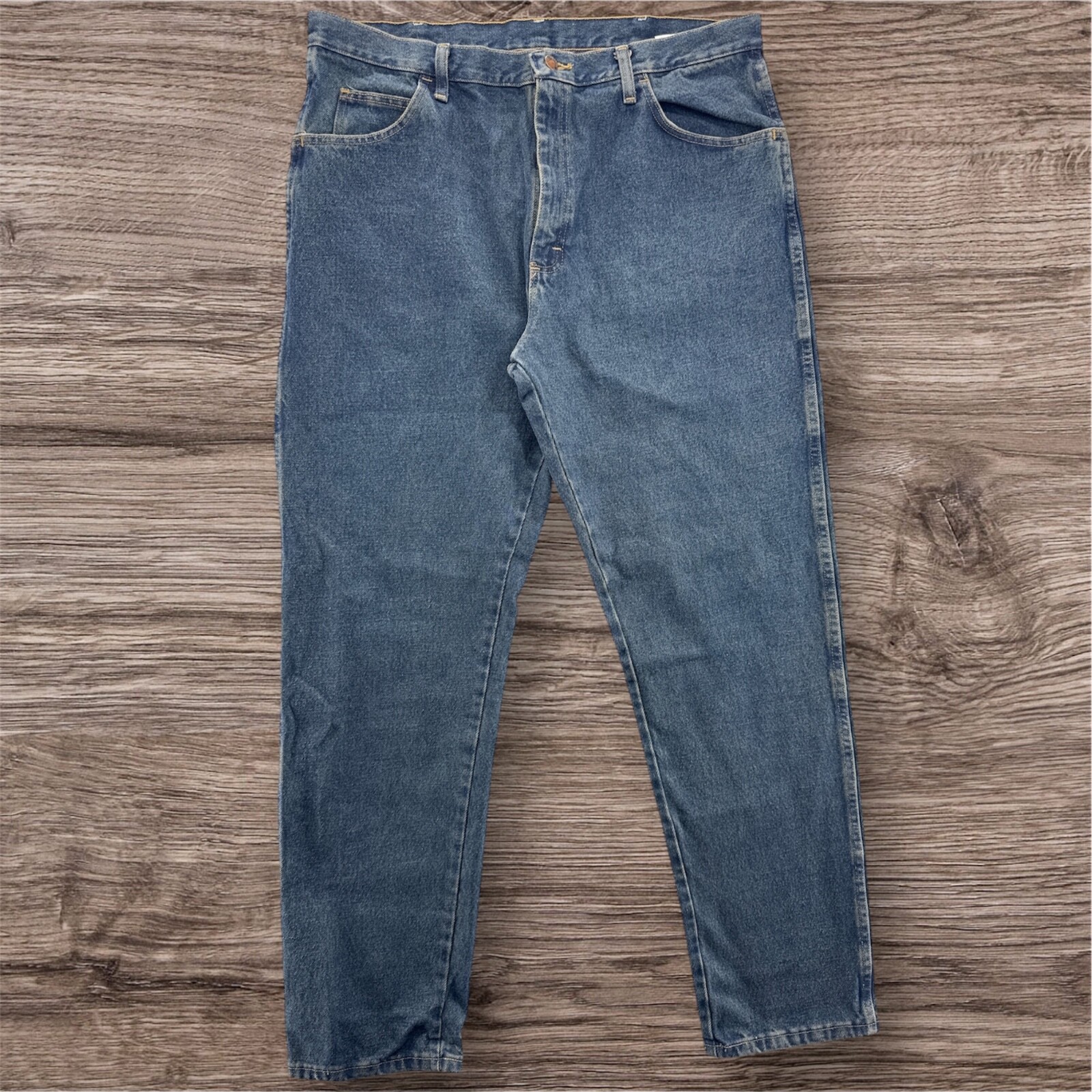 Rustler Men’s Relaxed Fit Denim Blue Jeans Cotton Pants Size 38×24 1087634TD