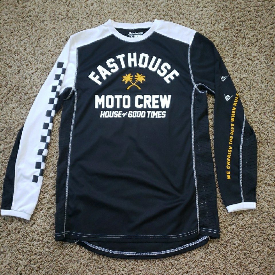 Fasthouse Moto Crew Jersey Men’s Large Black Long Sleeve Motocross NICE