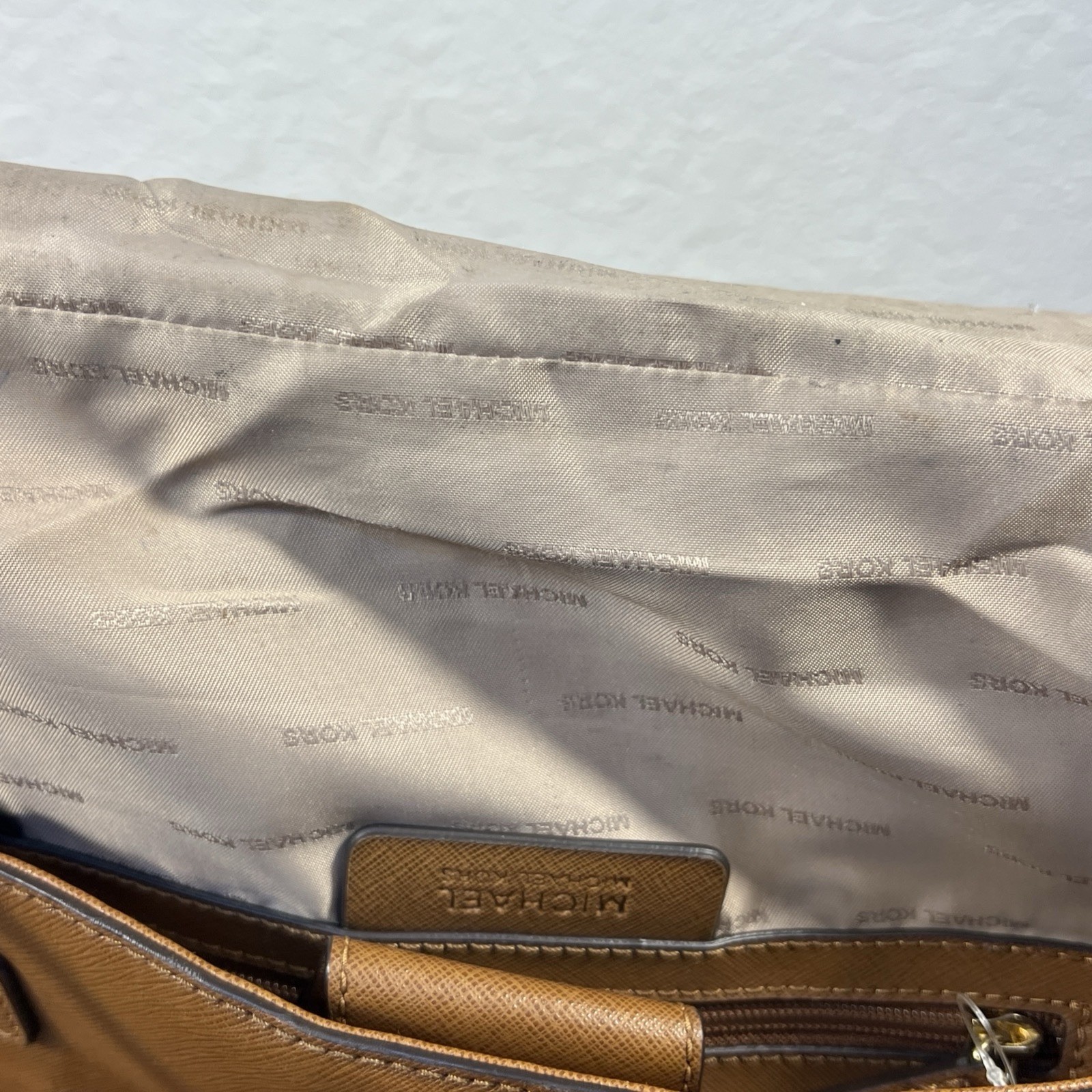 Michael Kors Brown Medium Satchel Top Handle Shoulder Strap Gold Hardware Lock