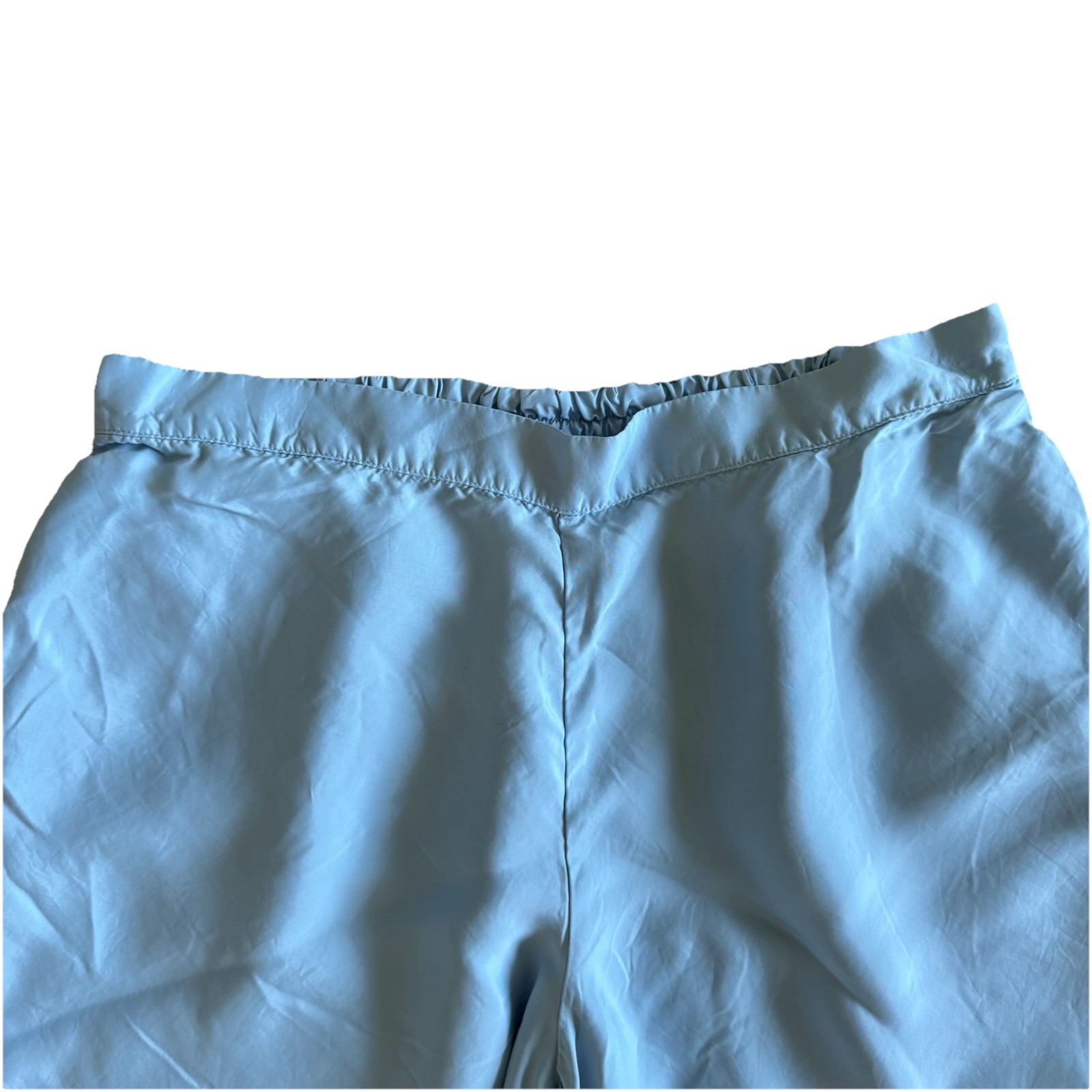 Athleta Calm Cool Wide Leg Lounge Pants Womens L Light Blue Comfort Elastic Wais
