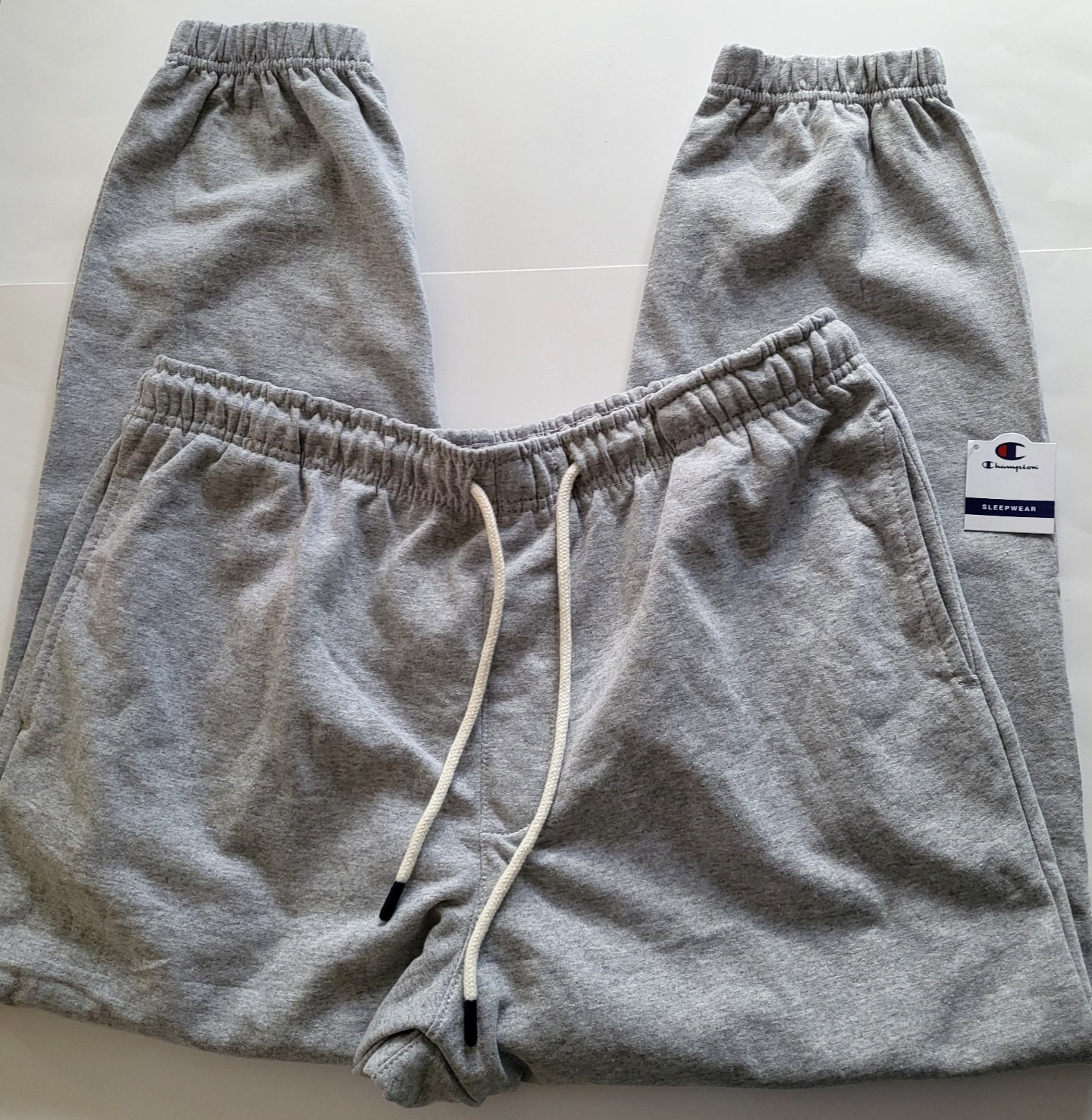 CHAMPION Powerblend Men`s Fleece Lounge Joggers Sweatpants Size XL Gray Navy