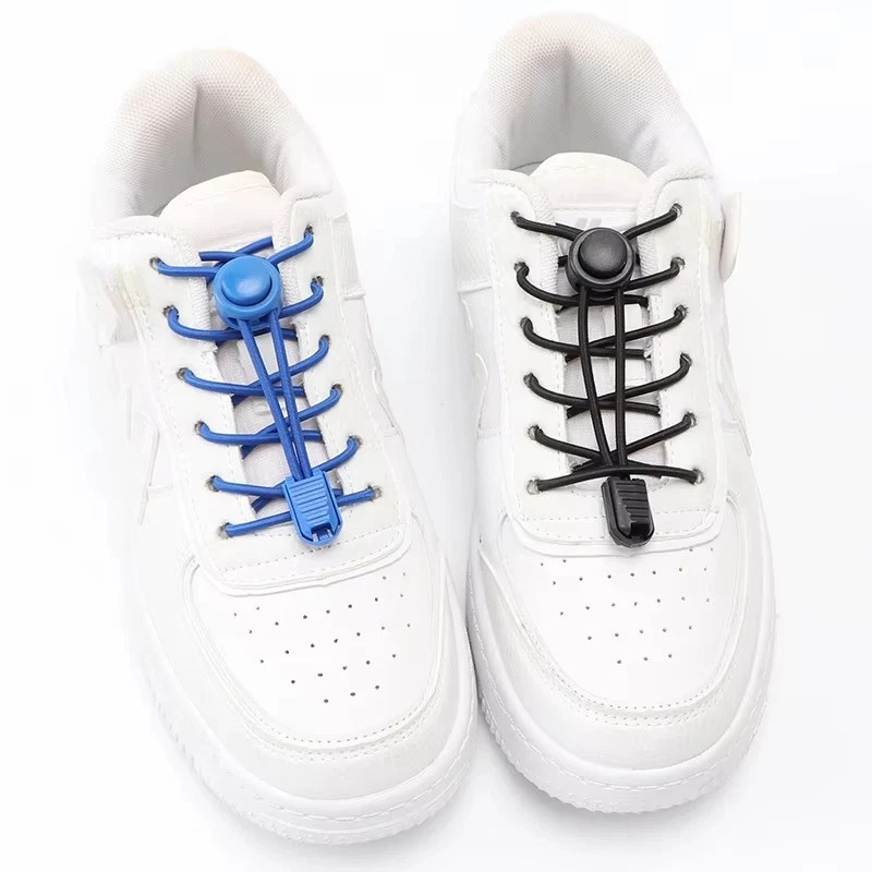 No Tie Elastic Shoelaces Lock Laces Shoe Strings Sports w/ Locking Toggle