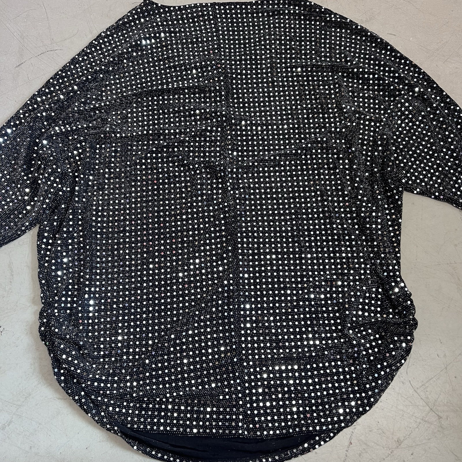Yours Clothing Top Black Sequin Discoball Batwing Size 22/24 Tunic Party