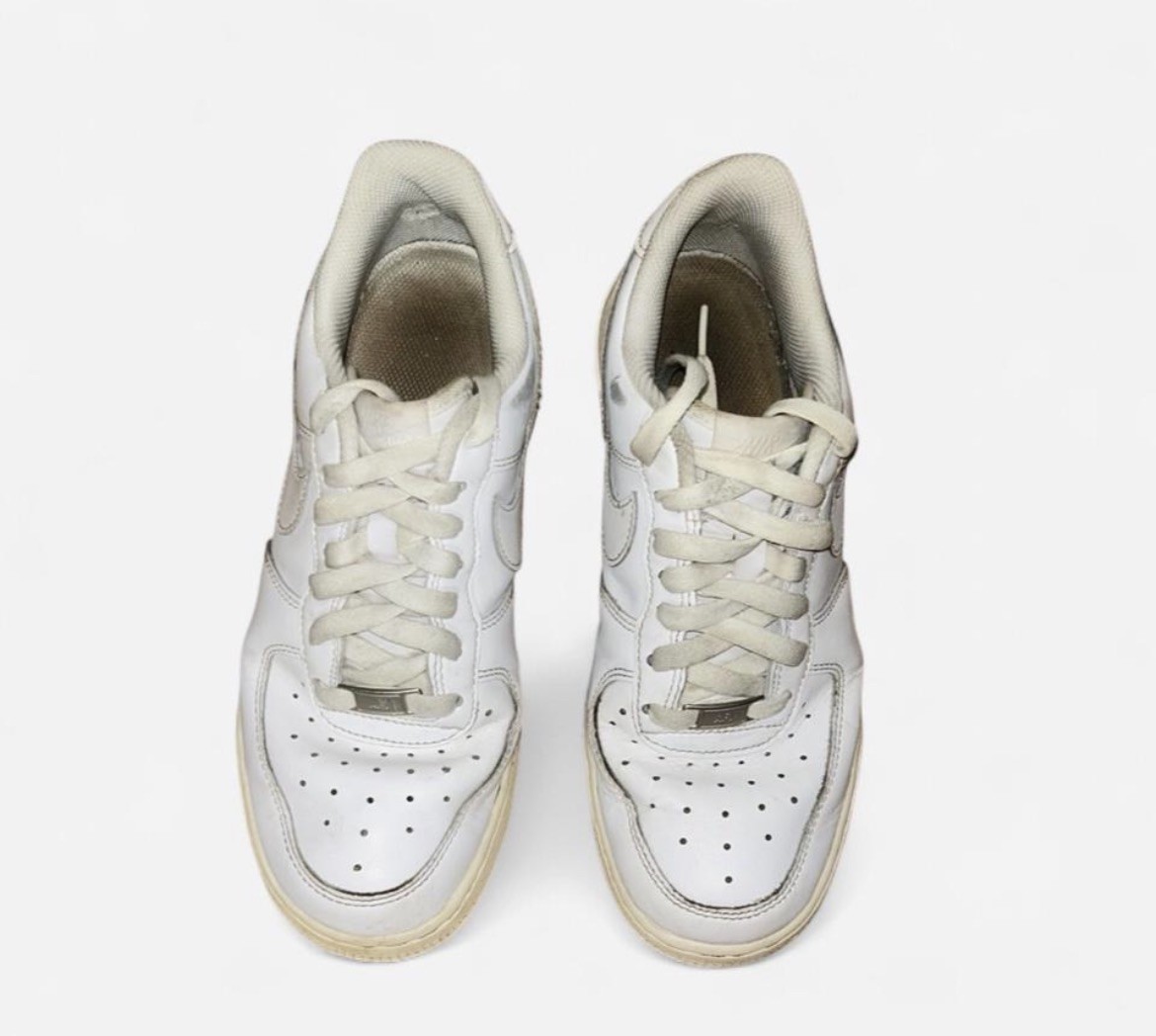 Nike Air Force 1 Low Top White Solid Lace Up Athletic Sneakers size 8