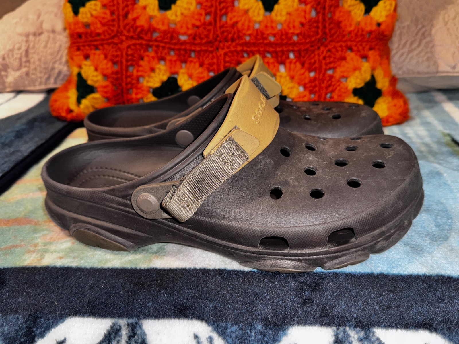 Crocs Offroad Sport Clogs Iconic Comfort Adjustable Strap Brown Size M 10 / L 12