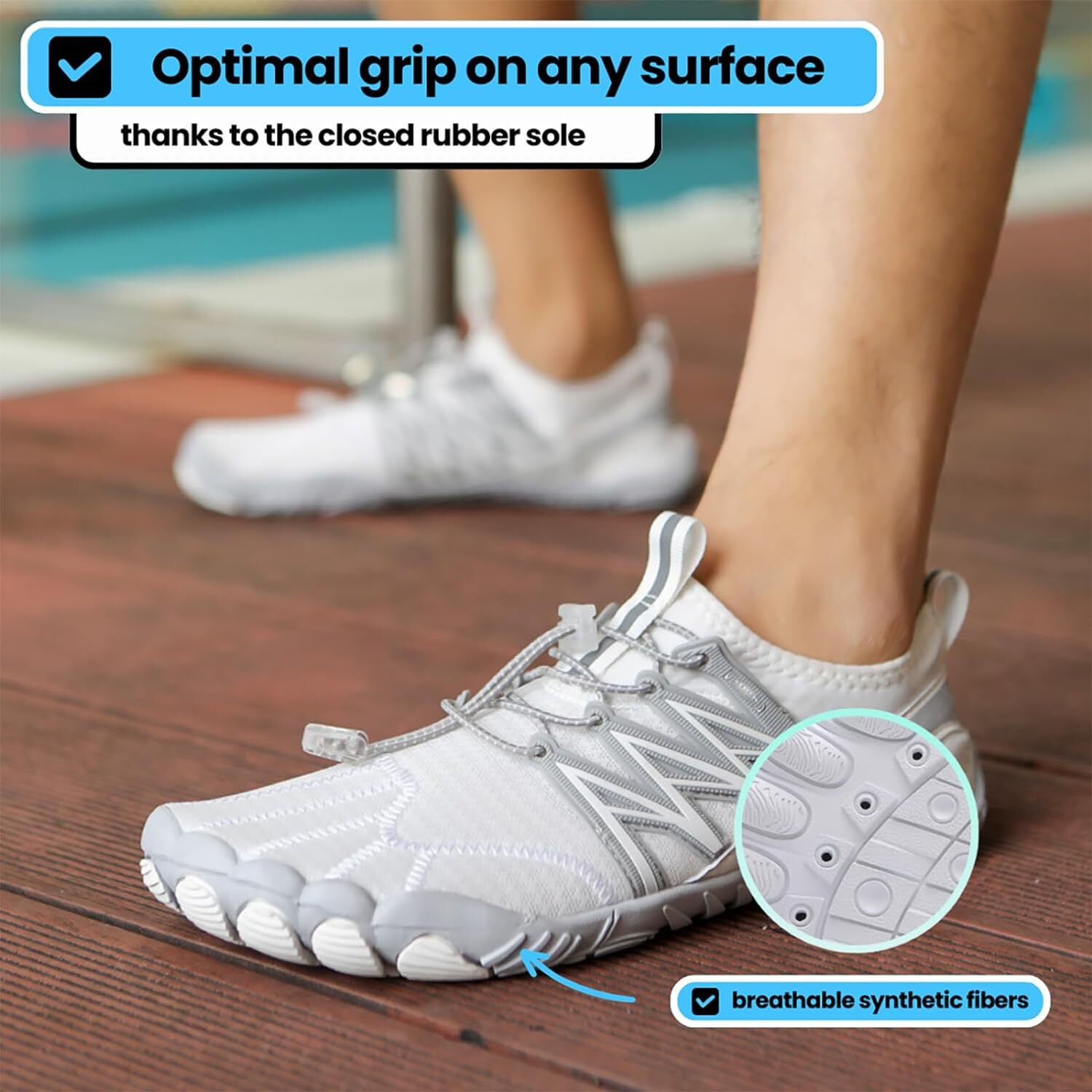 Water Shoes Quick Drying for Unisex Beach Swimming Shoes Barefoot Surf Non-Slip