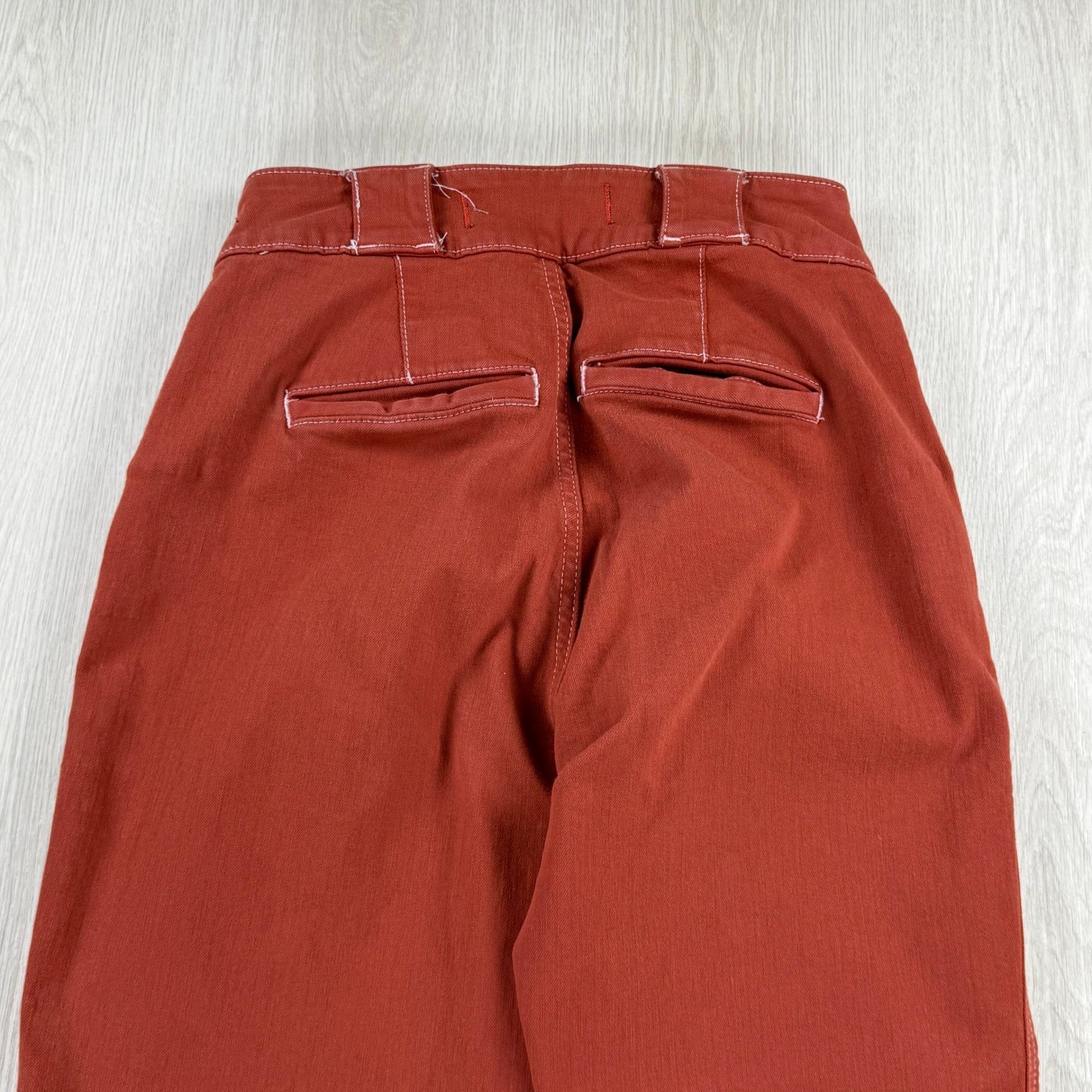 Utility Carpenter Pants Rust Red Contrast Stitch Utility Pants 5R 27 Y2K