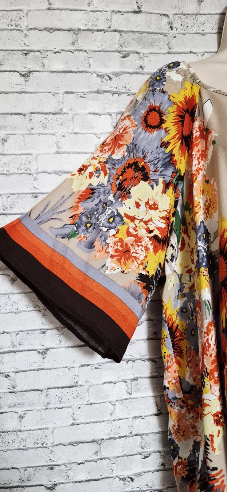 Unique Spectrum Womens Plus Size 2X Floral Sunflower Tunic Top Boho Festival