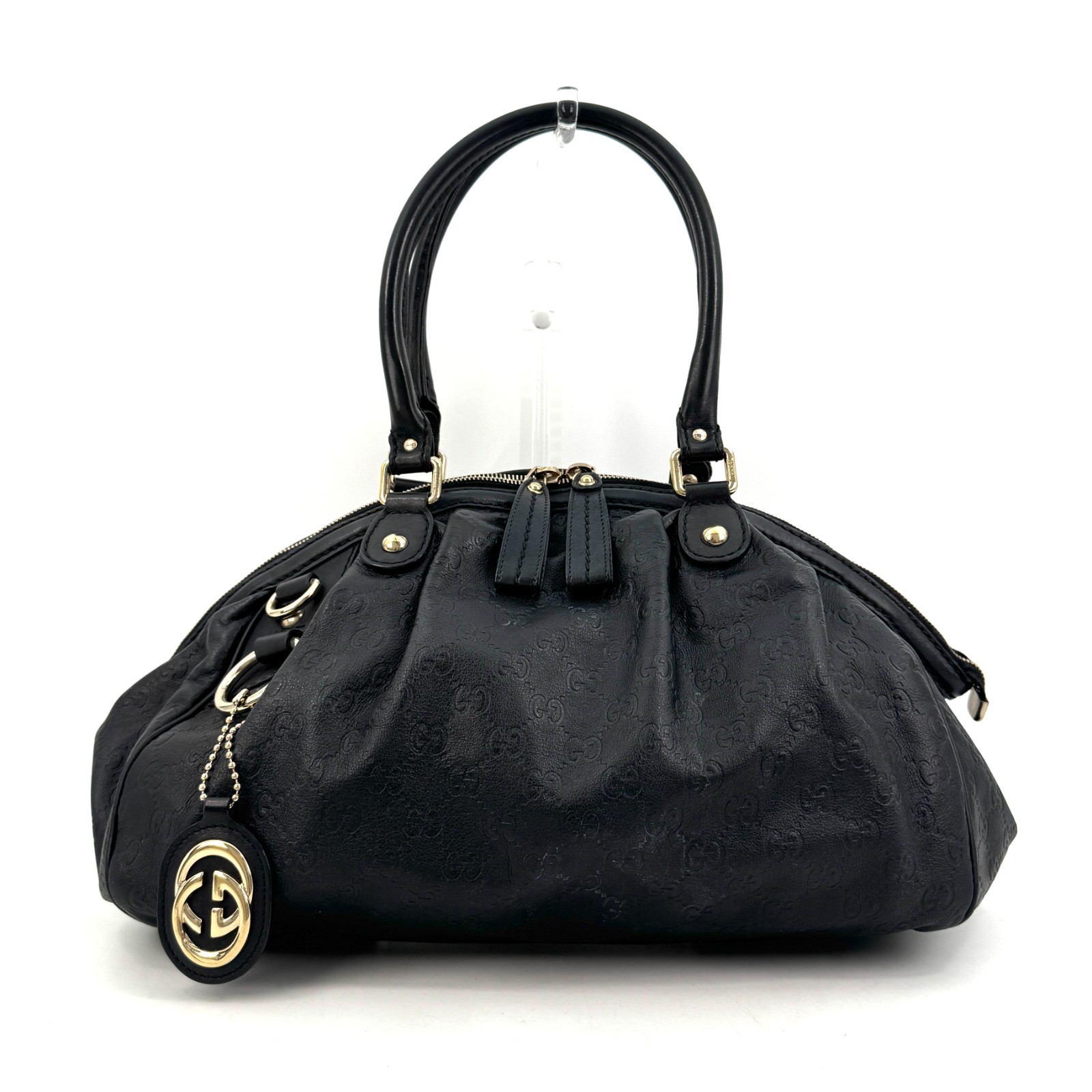 GUCCI Sukey Shoulder Bag Leather Black