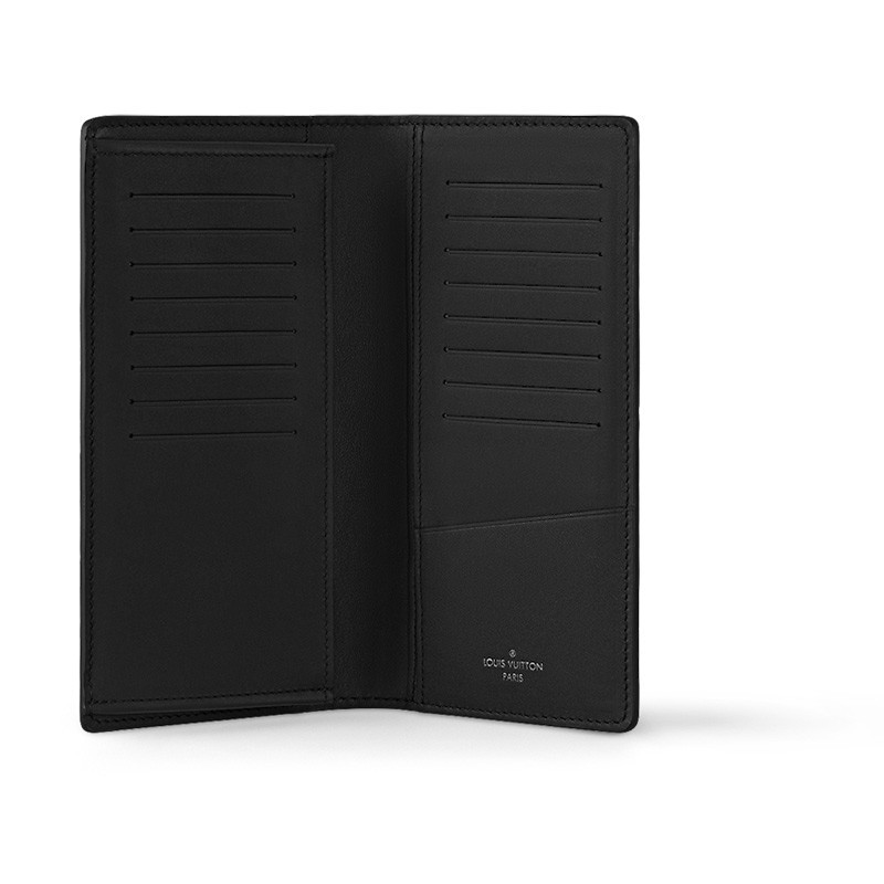 LOUIS VUITTON Brazza Wallet Monogram Shadow Black 4×0.7×7.4 in