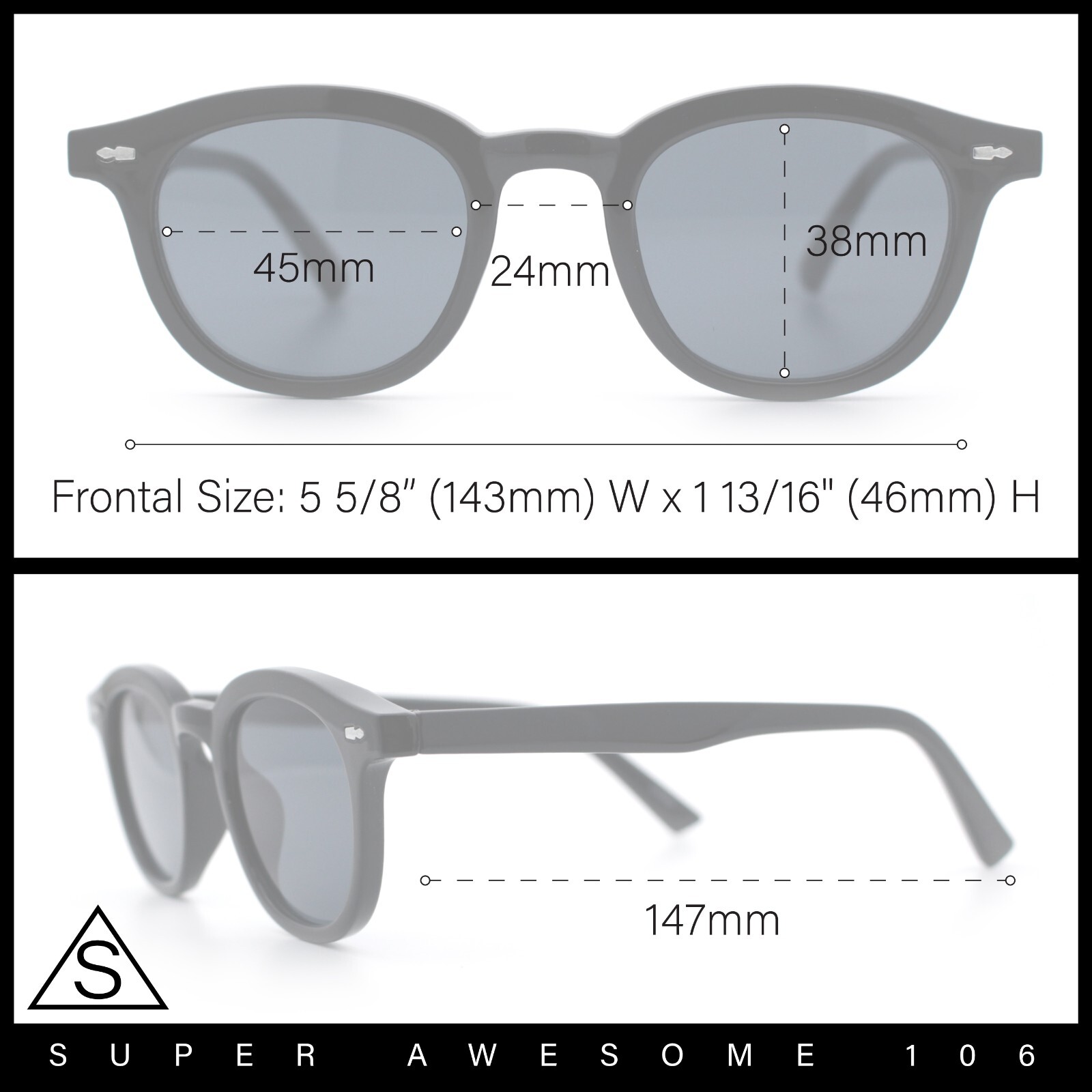 Micro Snug Round Hipster Horn Rim Nostalgic Retro Plastic Sunglasses
